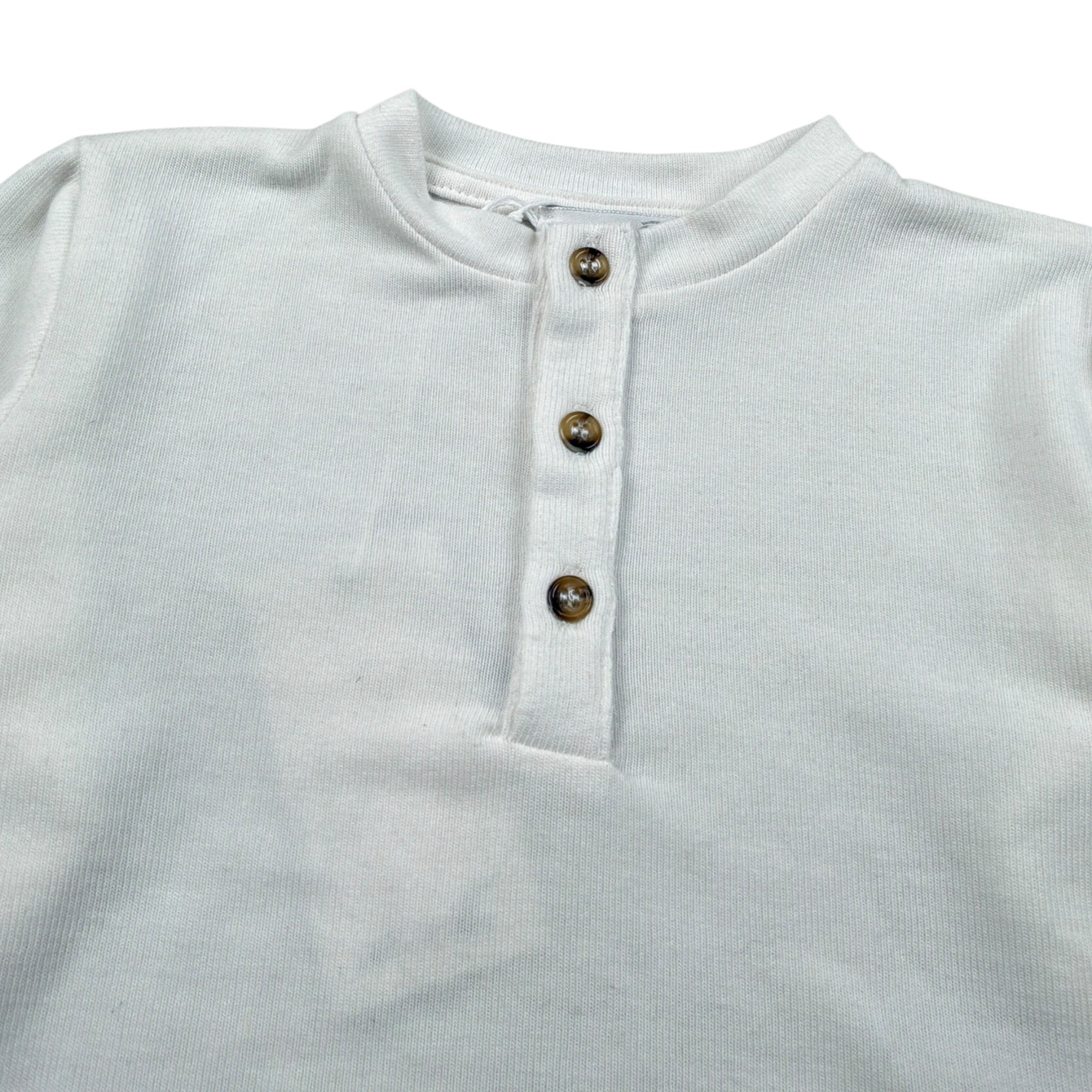U+È Maglia tinta unita con Bottoni Panna per Neonato UEM0602 PANNA U+è 