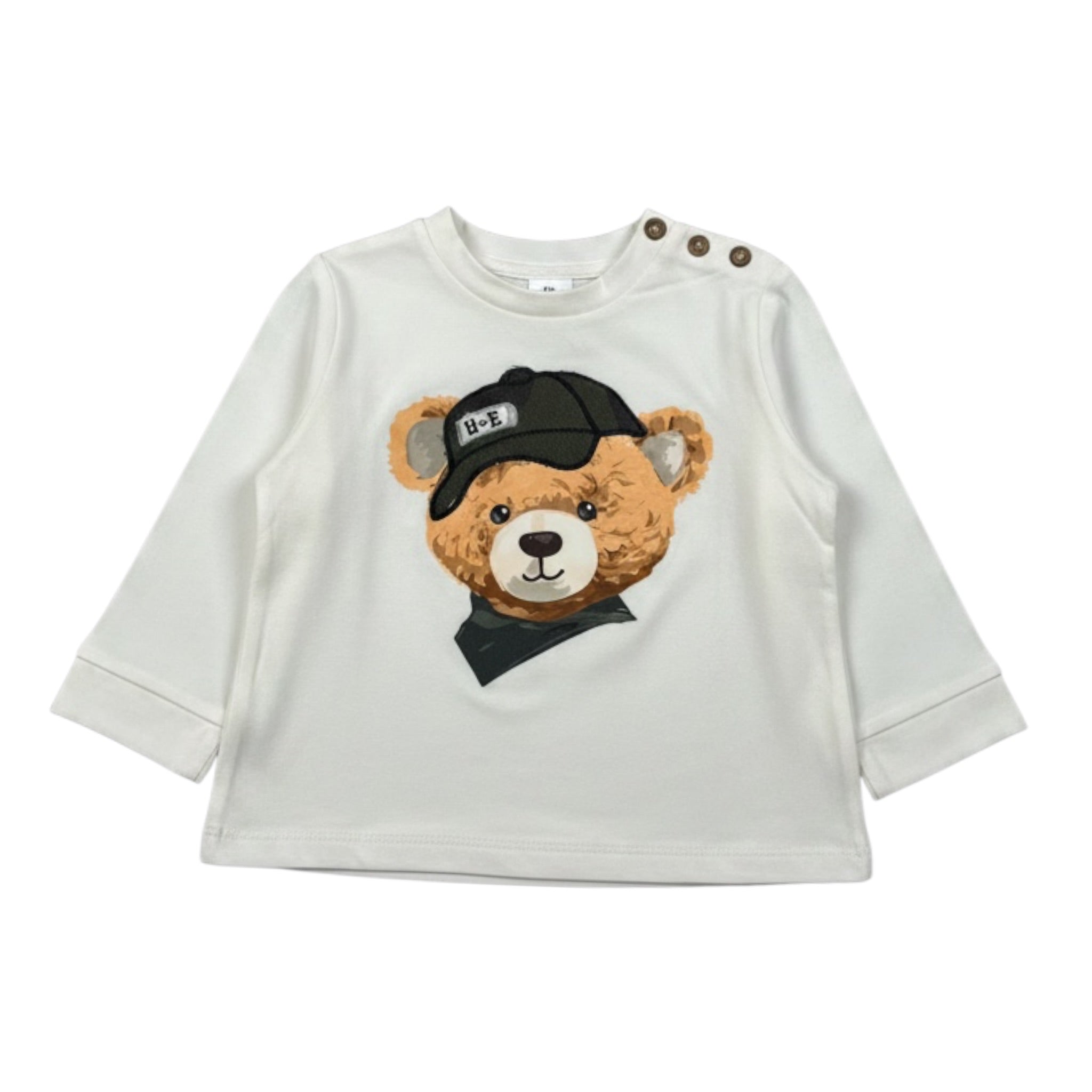 M+E' Shirt Girocollo tinta unita con Stampa Panna per Neonato UEM0627 PANNA M+E' 