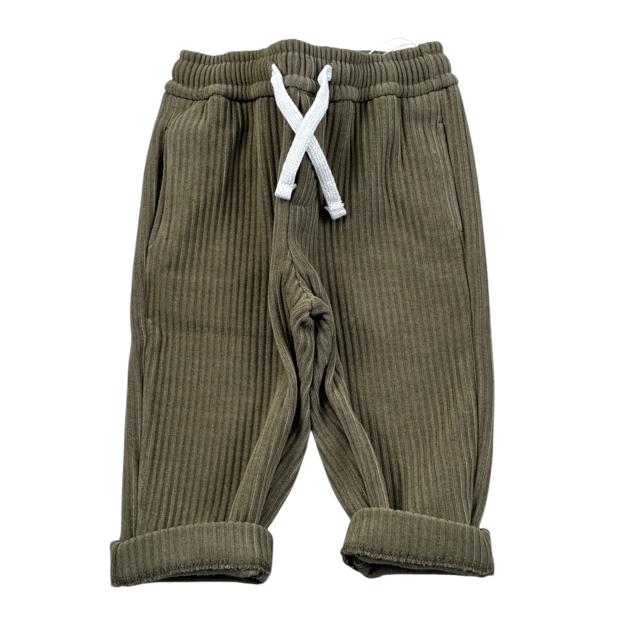 U+È Pantalone tinta unita con Elastico In Vita Verde per Neonato UEM0654 VERDE U+è 