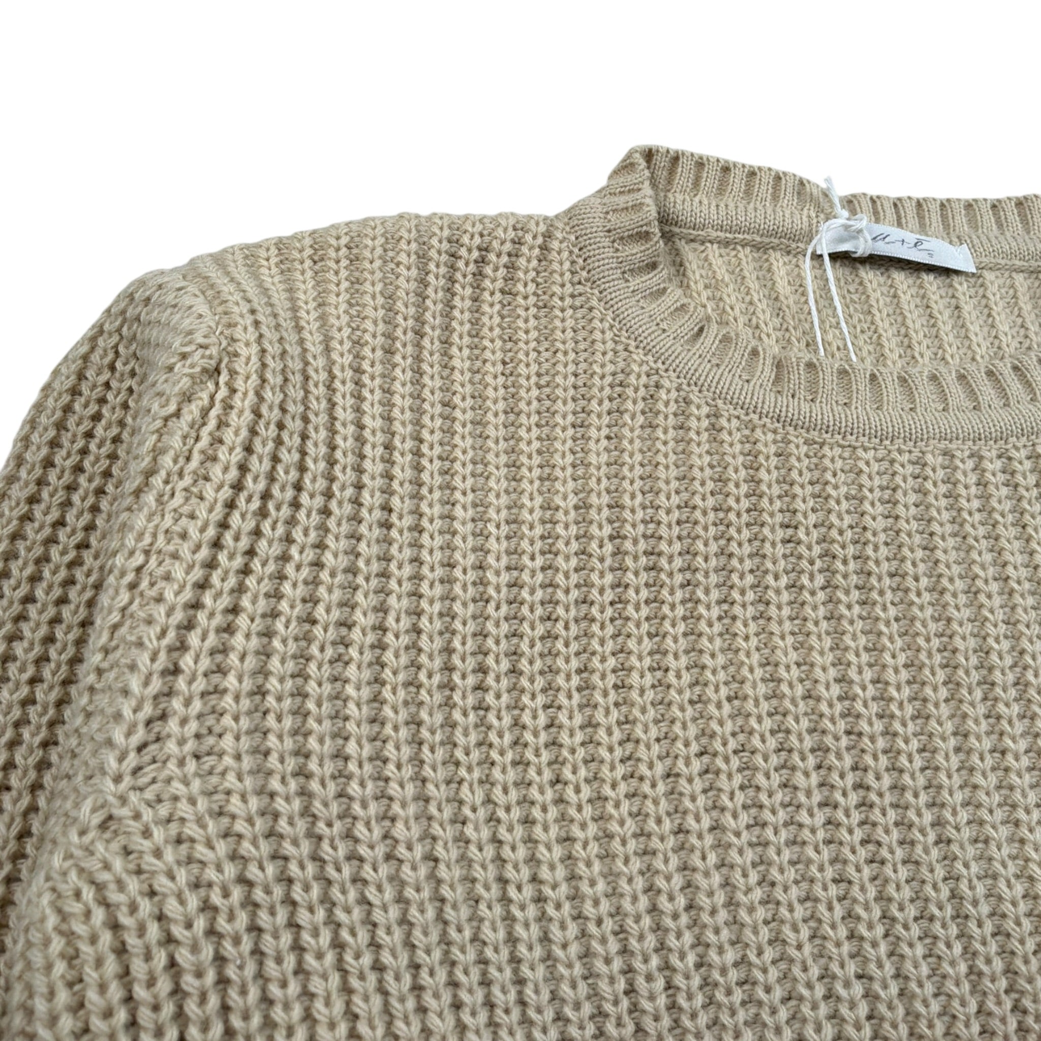 U+È Maglia Girocollo tinta unita Beige per Bambina UM0472 BEIGE U+è 