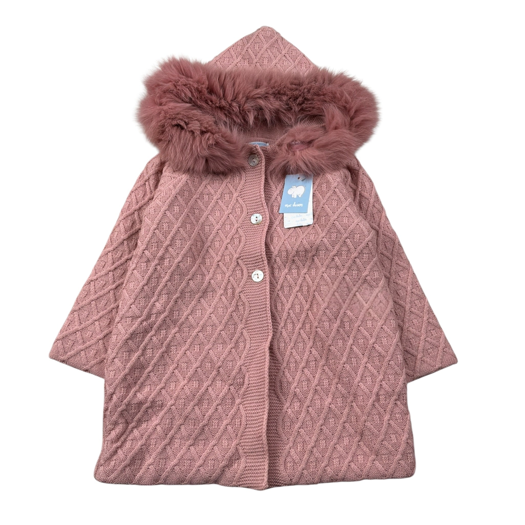 Mac Ilusion Cappotto tinta unita con Cappuccio Rosa per Neonata 9097HH ROSA MAC  ILUSION 