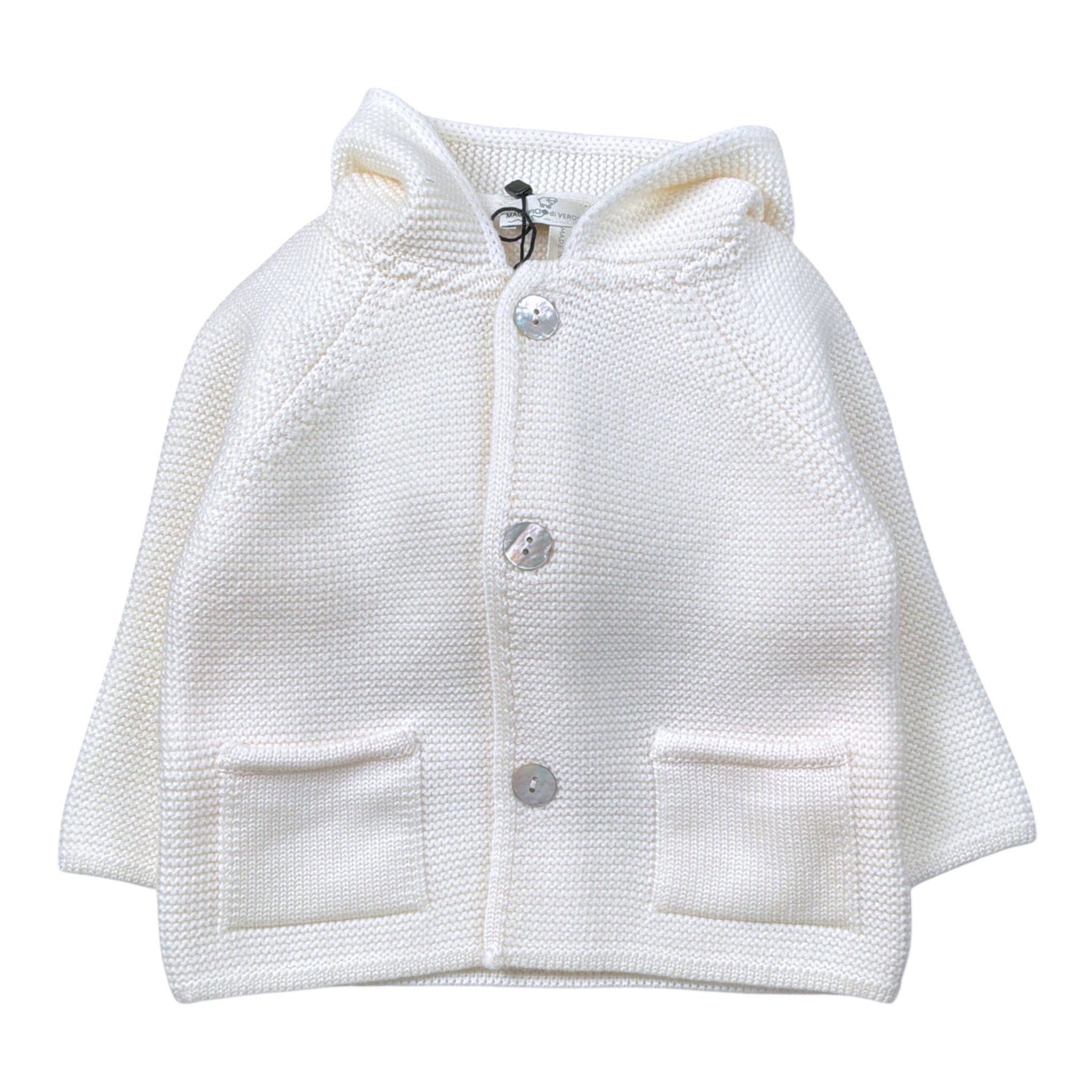 Maglifici Di Verona Cardigan tinta unita con Cappuccio Panna per Neonato 045223 PANNA MAGLIFICI DI VERONA 