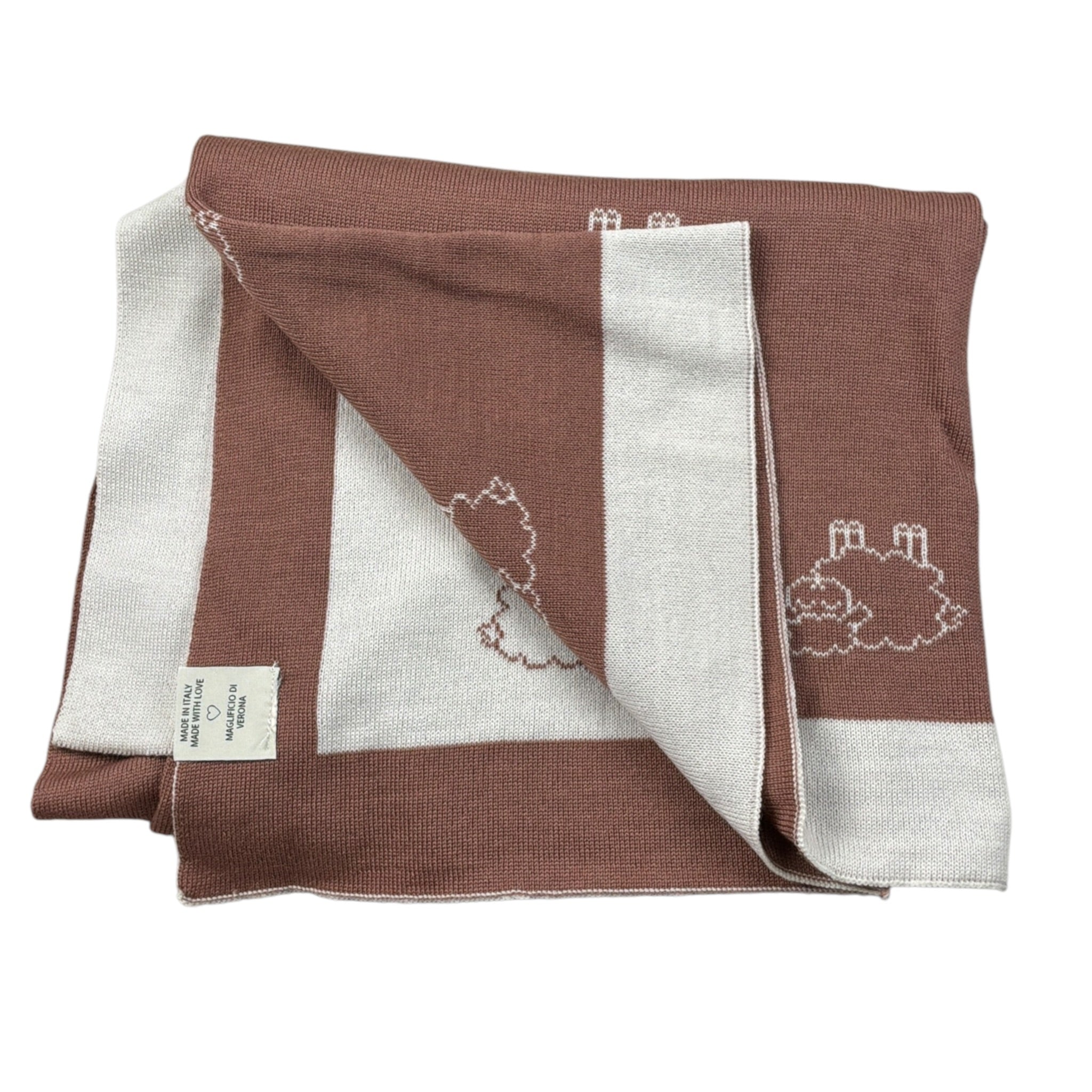 Maglifici Di Verona Coperta Bicolore con Stampa Rosa per Neonato 045256 ROSA MAGLIFICI DI VERONA 