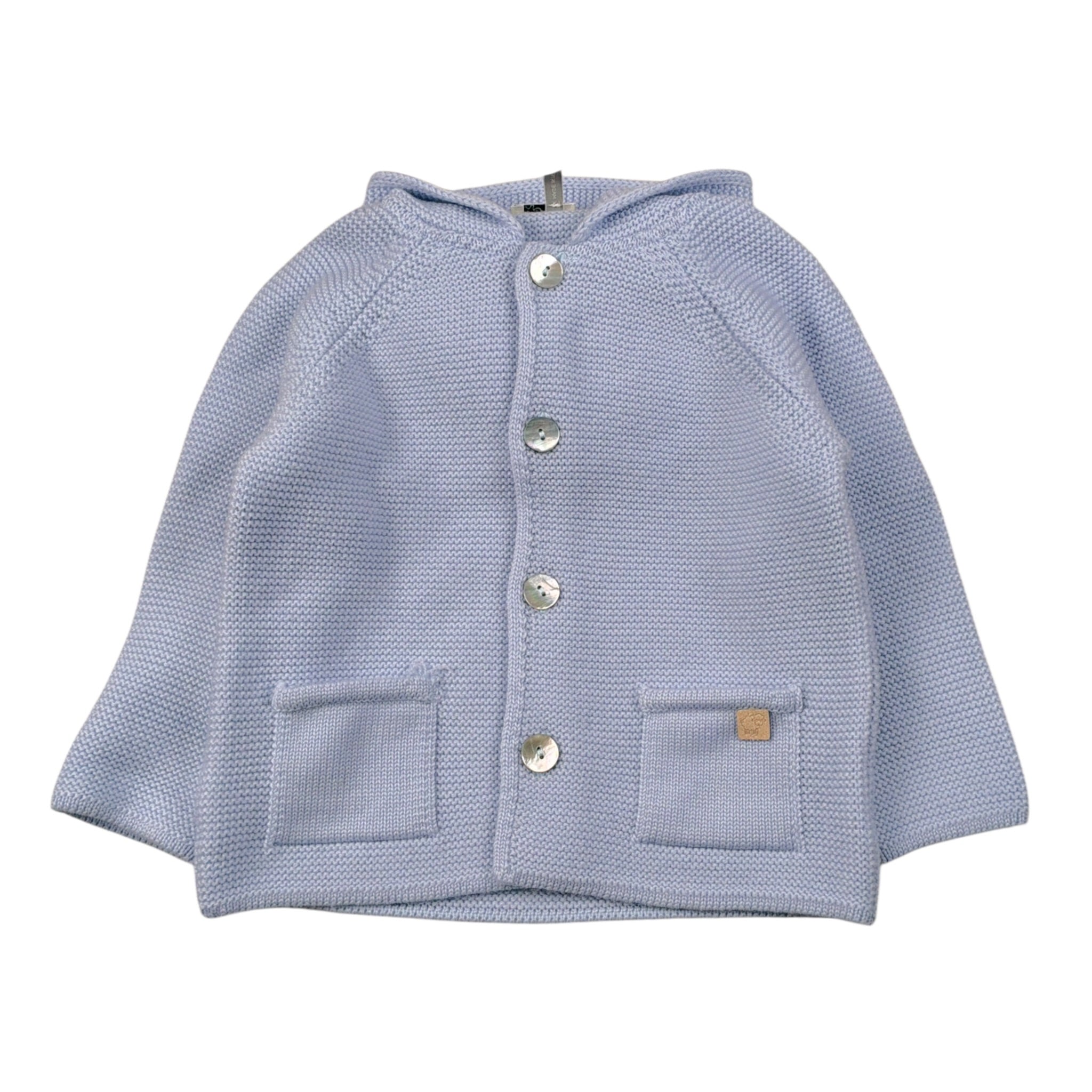 Maglifici Di Verona Cardigan tinta unita con Cappuccio Azzurro per Neonato 045410M AZZURRO MAGLIFICI DI VERONA 