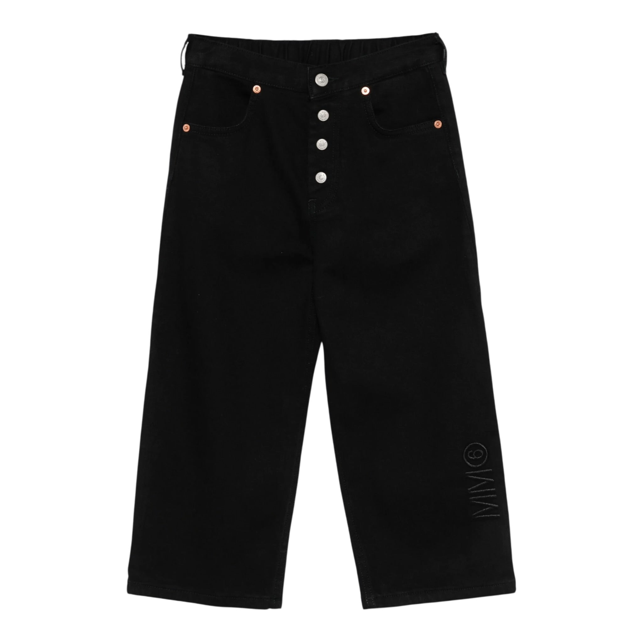 Maison Margiela Jeans tinta unita con Bottoni Nero per Bambino M60053X NERO MAISON MARGIELA 