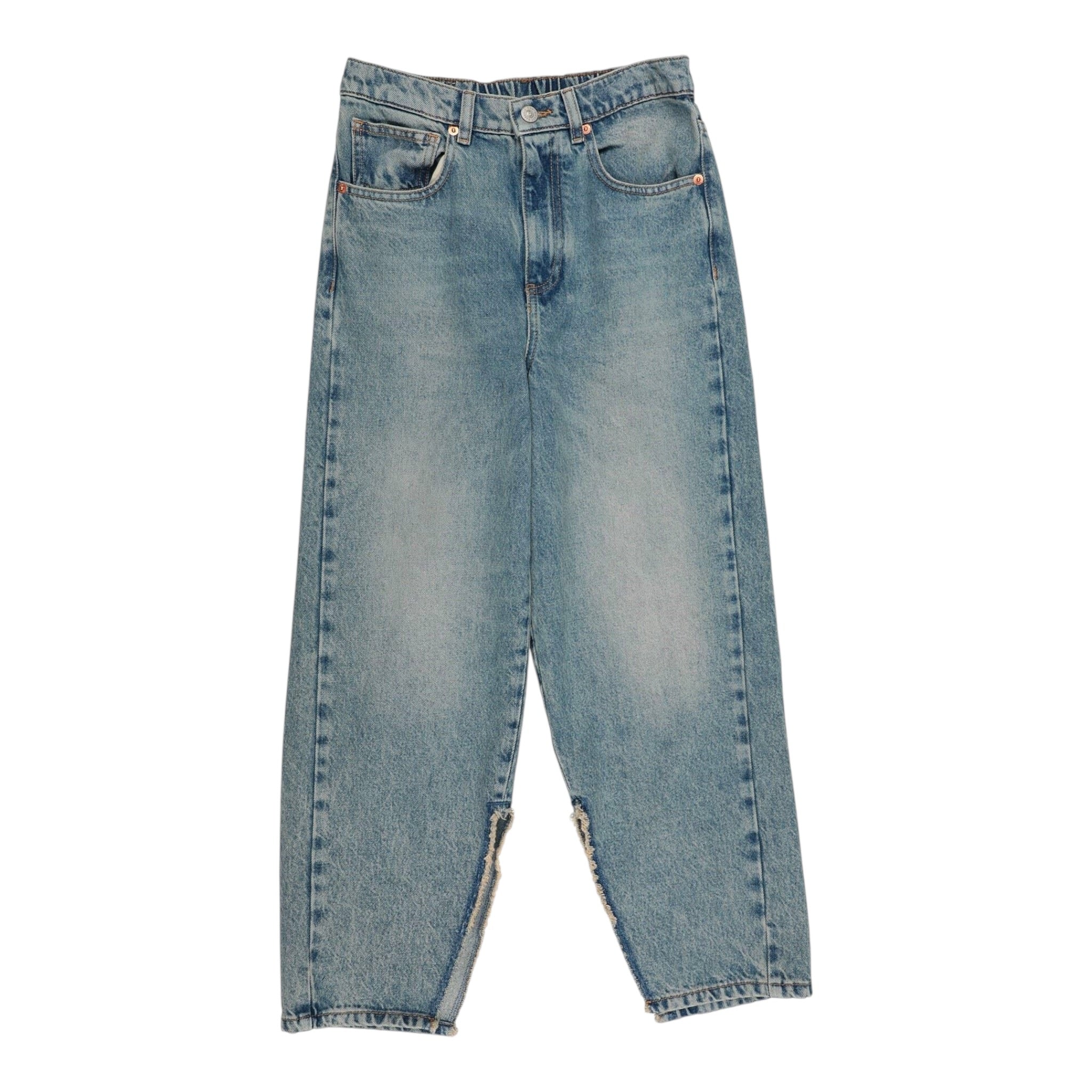Maison Margiela Jeans tinta unita con Spacchi Azzurro per Bambina M60452 AZZURRO MAISON MARGIELA 