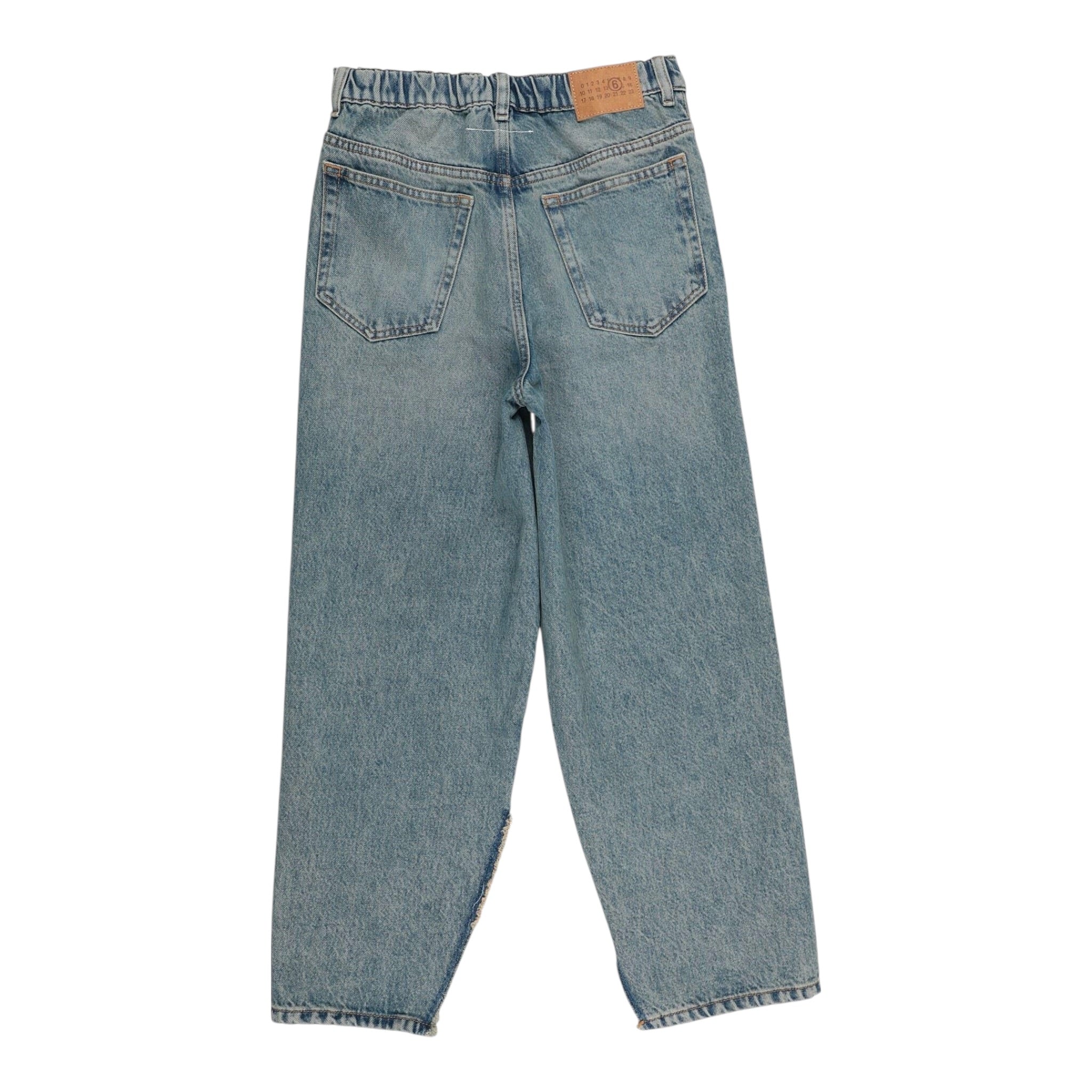 Maison Margiela Jeans tinta unita con Spacchi Azzurro per Bambina M60452 AZZURRO MAISON MARGIELA 