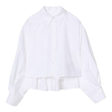 Maison Margiela Camicia Manica Lunga tinta unita con Logo Bianco per Bambina M60503 BIANCO MAISON MARGIELA 