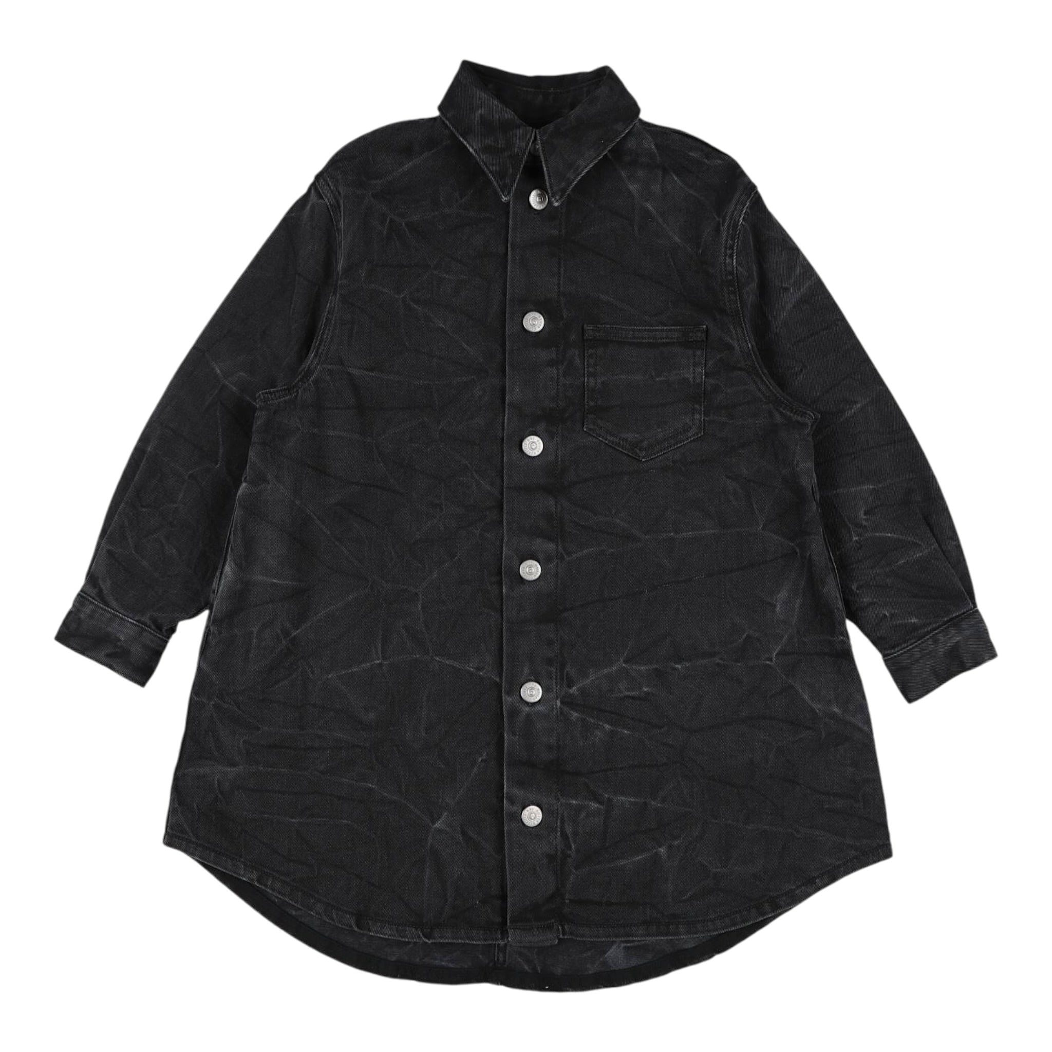 Maison Margiela Abito In Denim tinta unita Manica Lunga Nero per Bambina M60521 NERO MAISON MARGIELA 