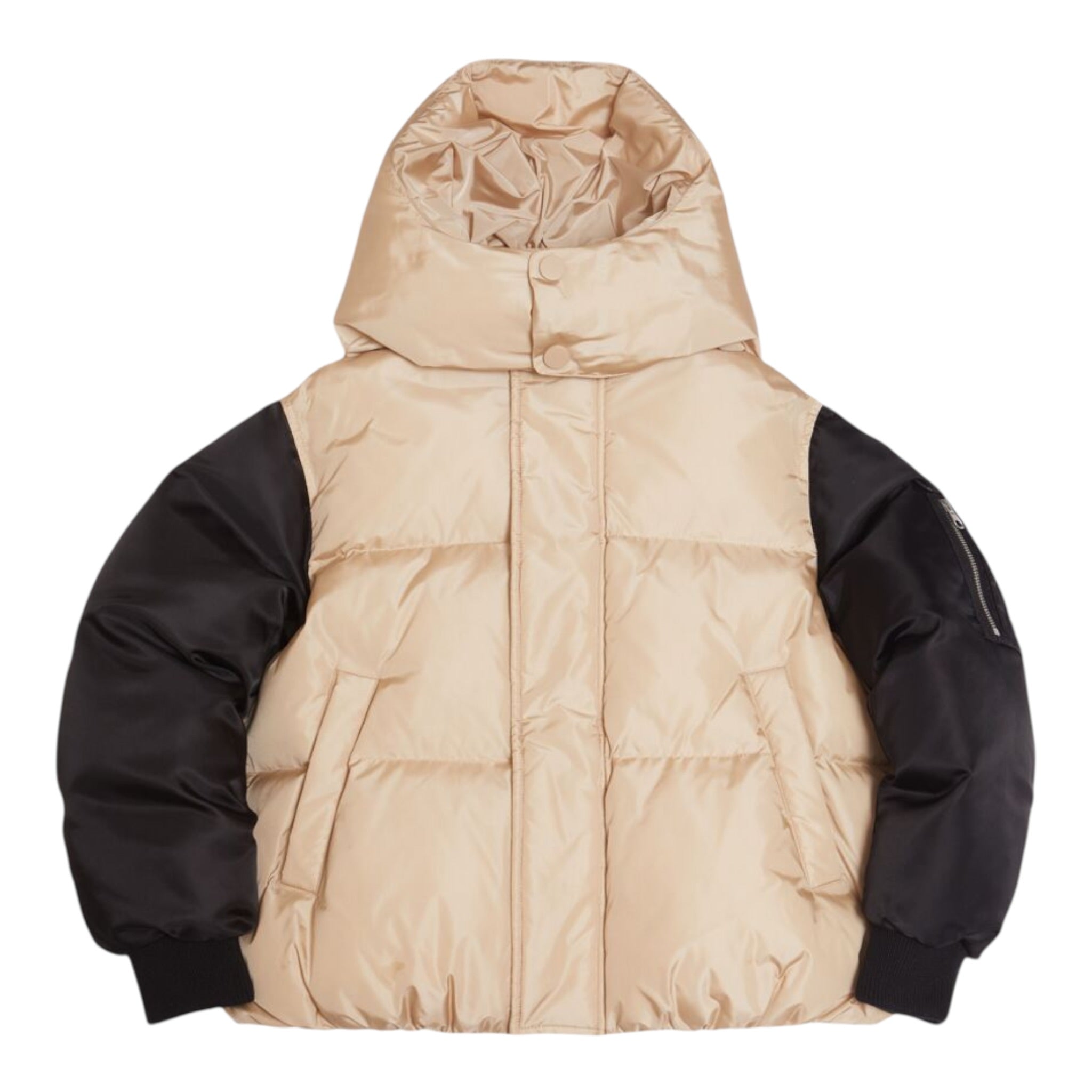 Maison Margiela Giubbino tinta unita con Cappuccio E Maniche In Contrasto Beige per Bambina M60614 BEIGE MAISON MARGIELA 