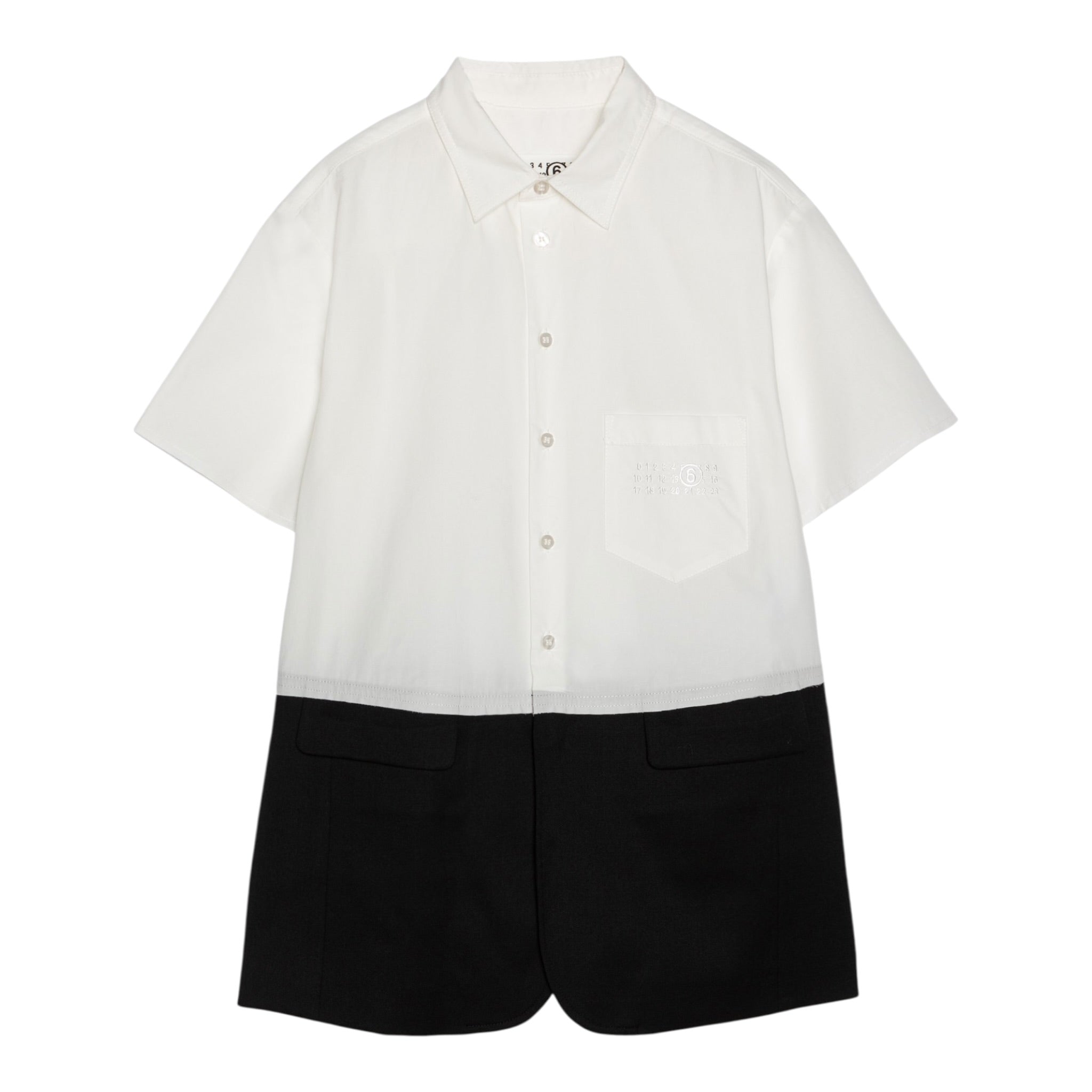 Maison Margiela Abito Mezza Manica Bicolore Bianco/Nero per Bambina M60641 BIANCO/NERO MAISON MARGIELA 
