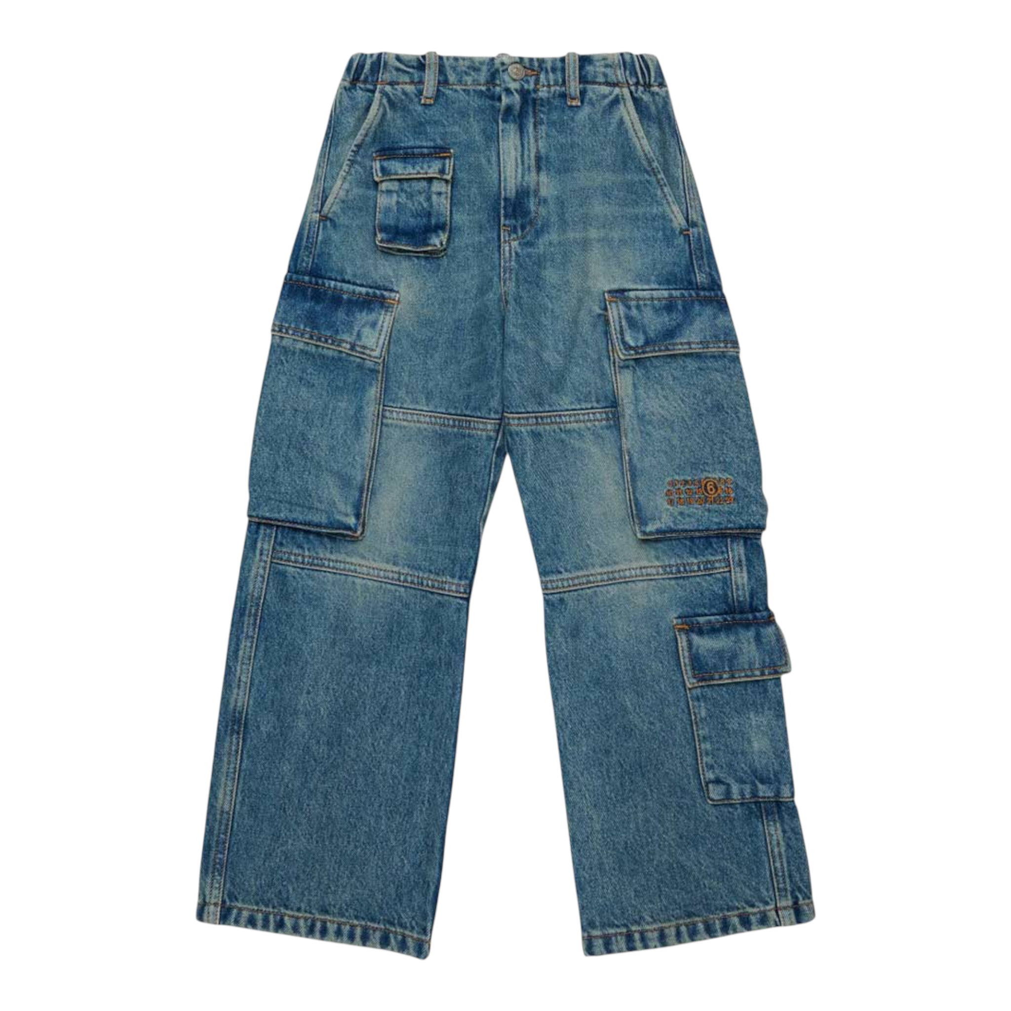Maison Margiela Jeans tinta unita con Elastico In Vita Azzurro per Bambino M60793 AZZURRO MAISON MARGIELA 
