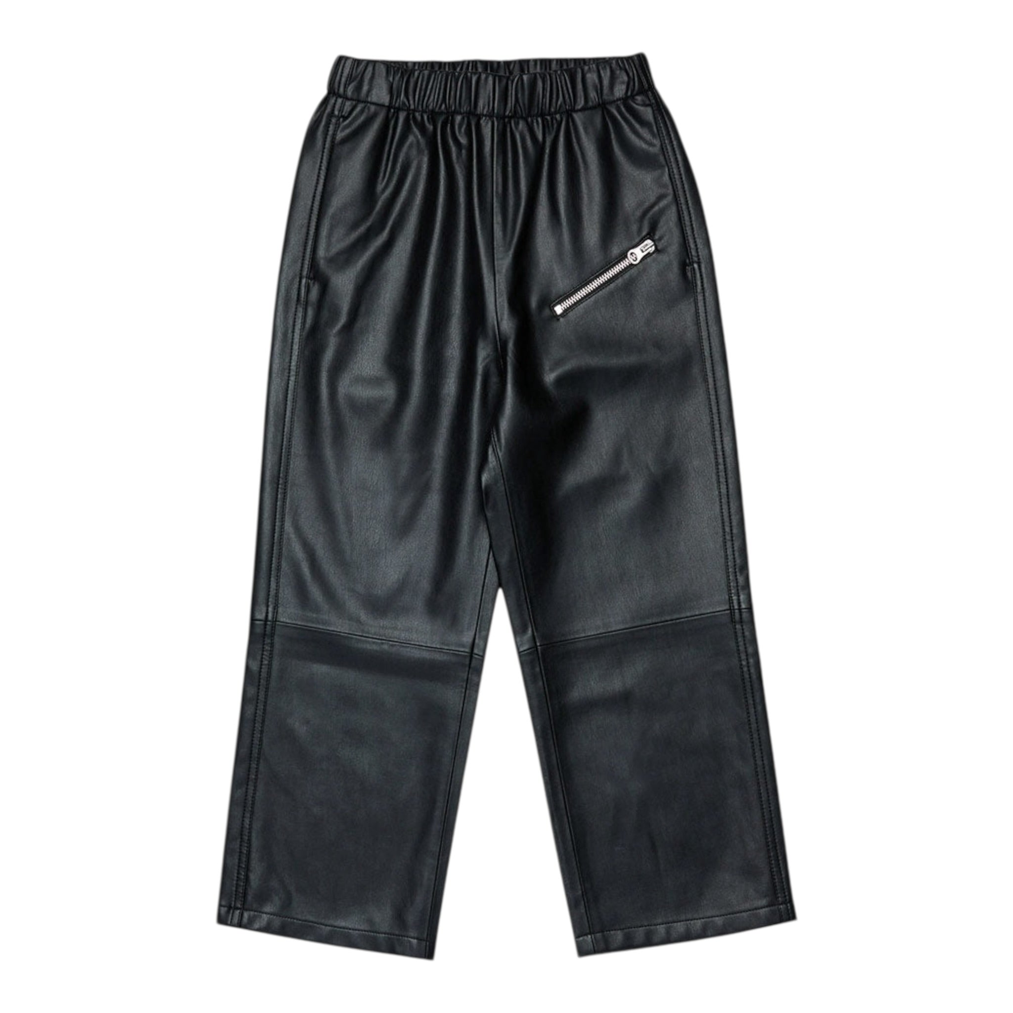 Maison Margiela Pantalone tinta unita In Ecopelle Nero per Bambino M60837MM01 NERO MAISON MARGIELA 