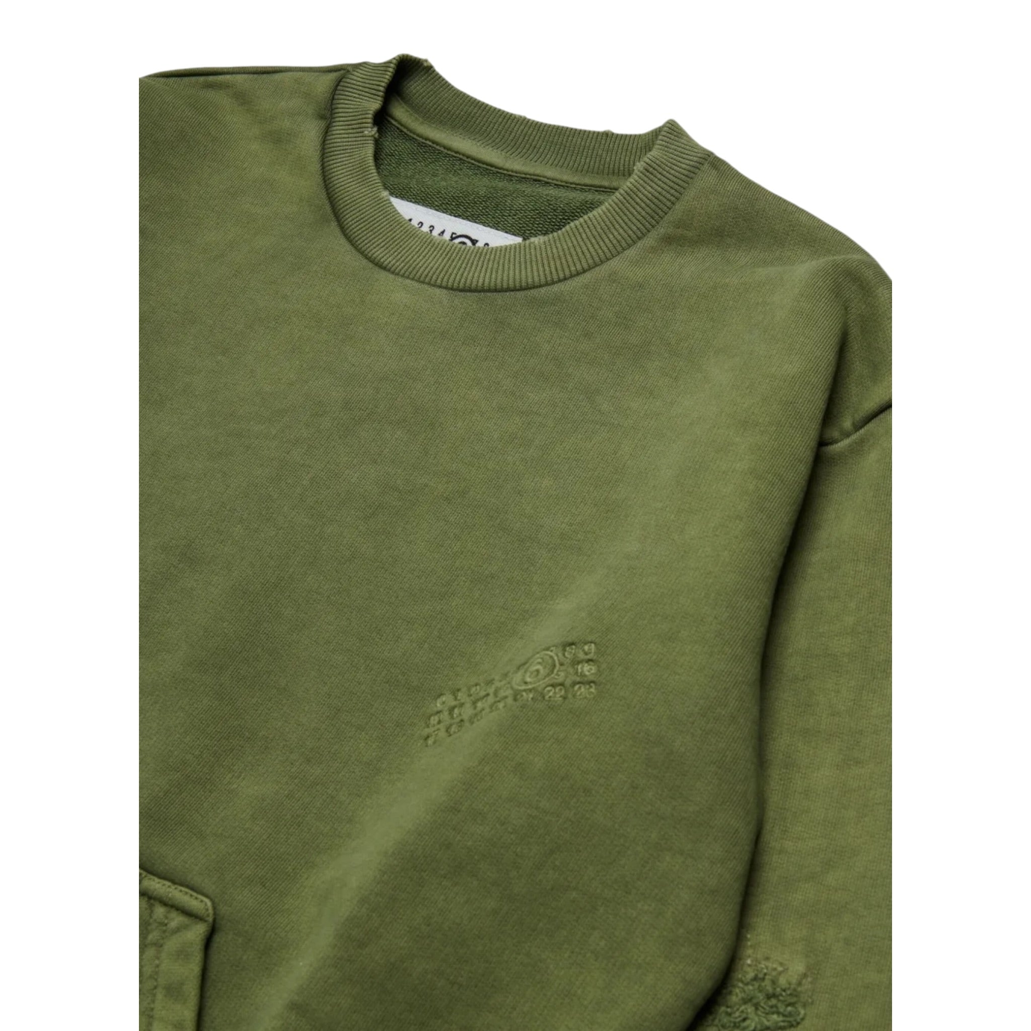 Maison Margiela Felpa tinta unita Girocollo Verde per Bambino M60867MM06A VERDE MAISON MARGIELA 