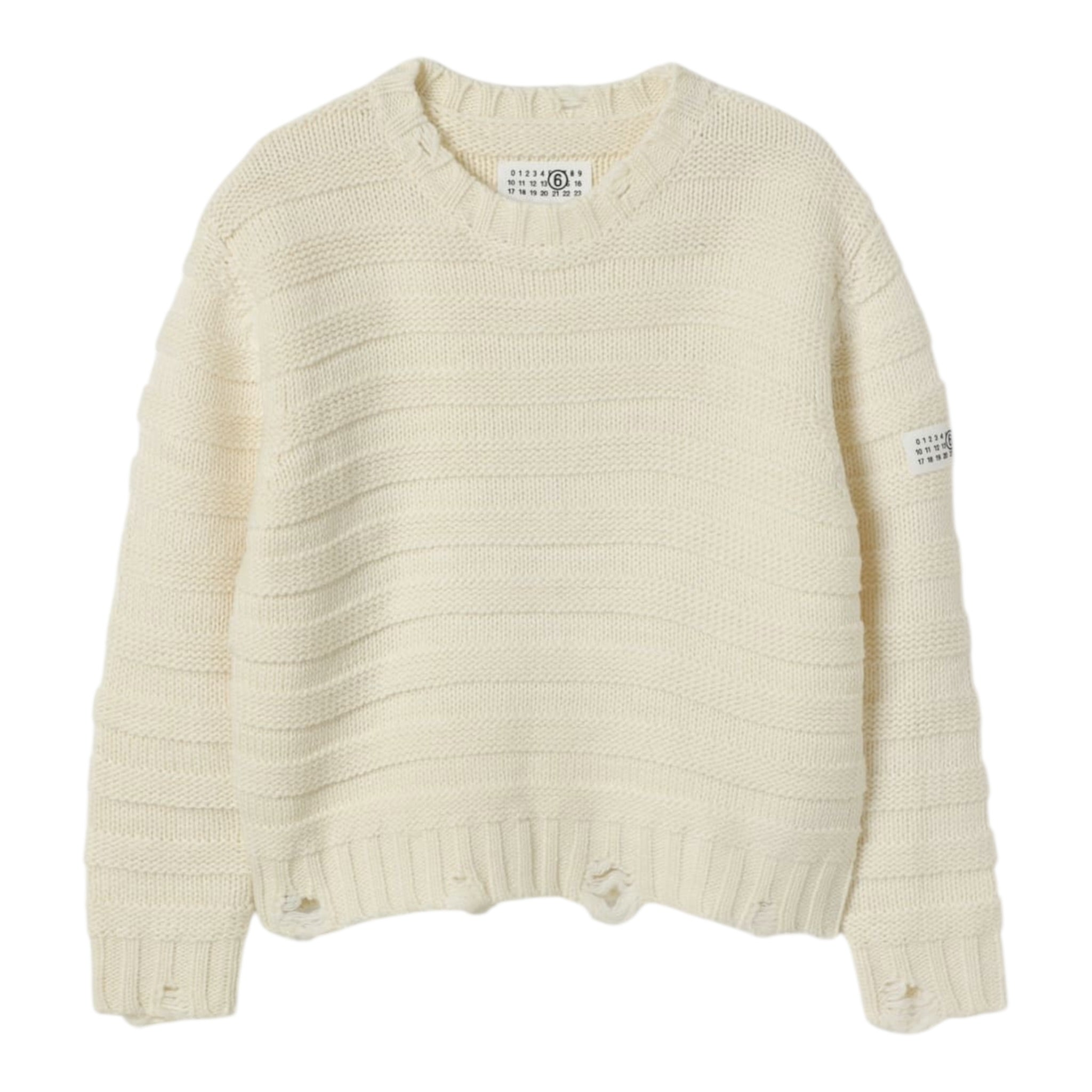 Maison Margiela Maglia Girocollo tinta unita Panna per Bambina M60880 PANNA MAISON MARGIELA 