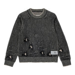 Maison Margiela Maglia tinta unita con Fantasia A Righe Nero per Bambino M60881MM06K NERO MAISON MARGIELA 