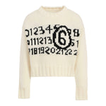 Maison Margiela Maglia Girocollo tinta unita con Ricami Panna per Bambina M60882 PANNA MAISON MARGIELA 