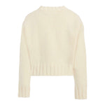 Maison Margiela Maglia Girocollo tinta unita con Ricami Panna per Bambina M60882 PANNA MAISON MARGIELA 