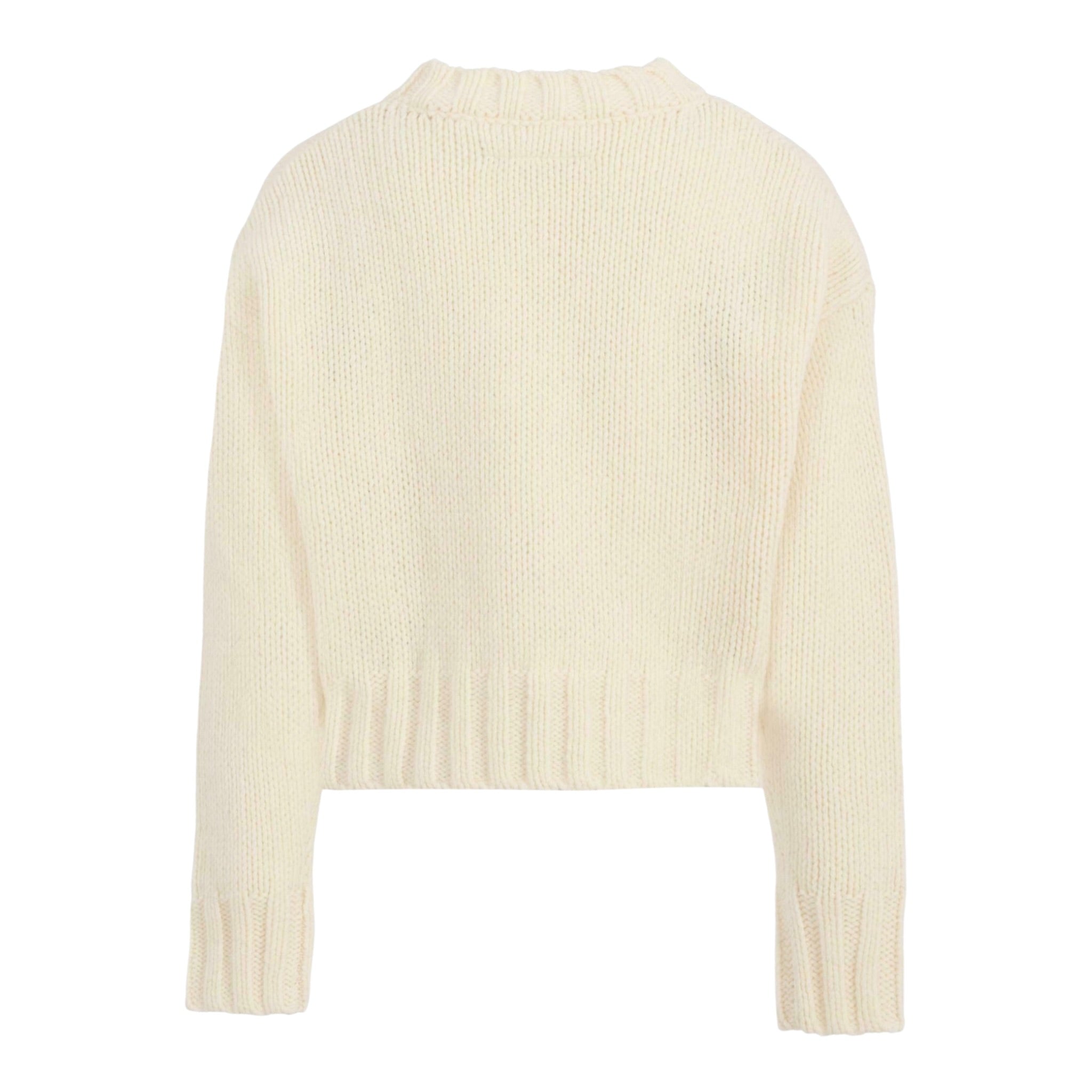 Maison Margiela Maglia Girocollo tinta unita con Ricami Panna per Bambina M60882 PANNA MAISON MARGIELA 
