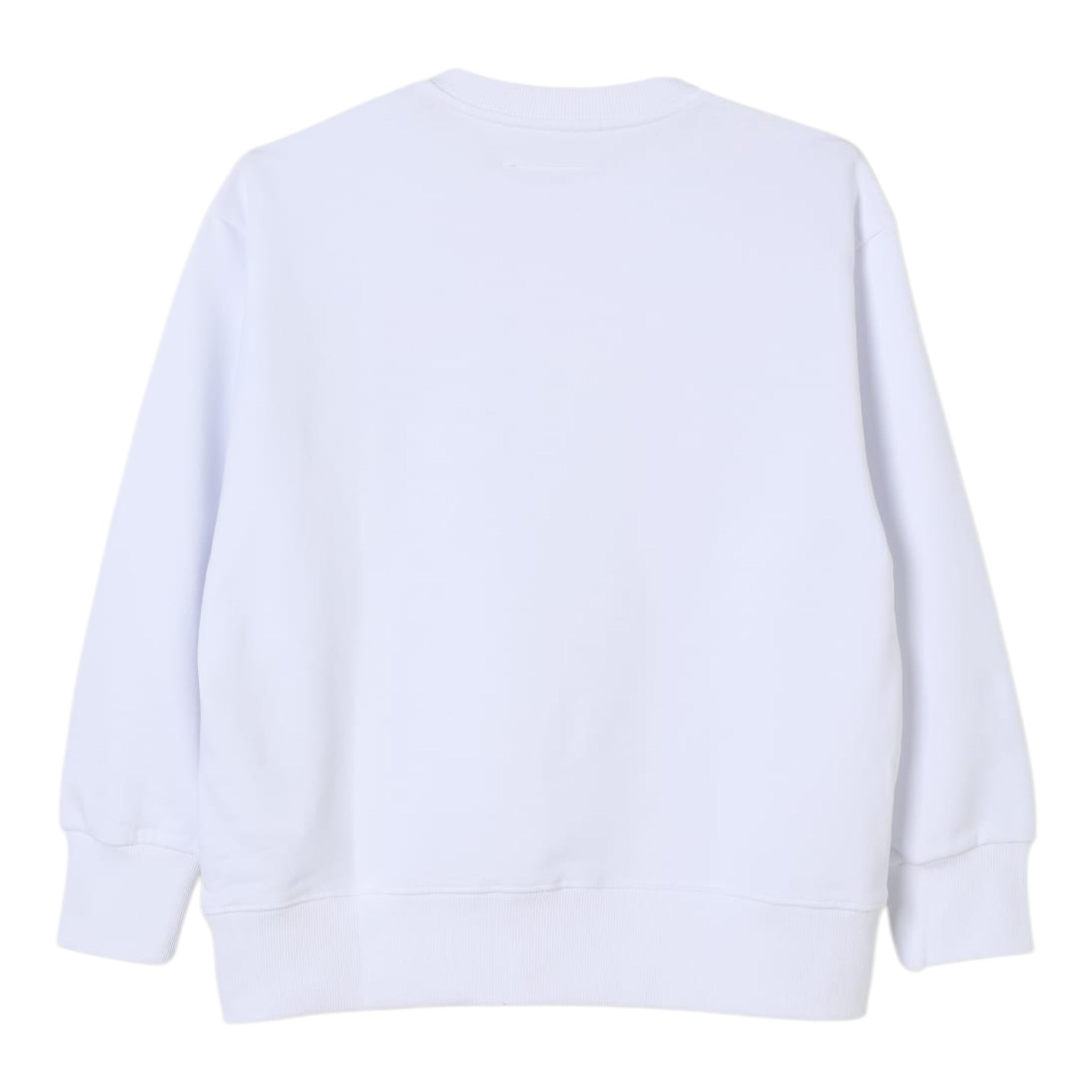 Maison Margiela Felpa tinta unita con Stampa Bianco per Bambino M60896MM02X BIANCO MAISON MARGIELA 