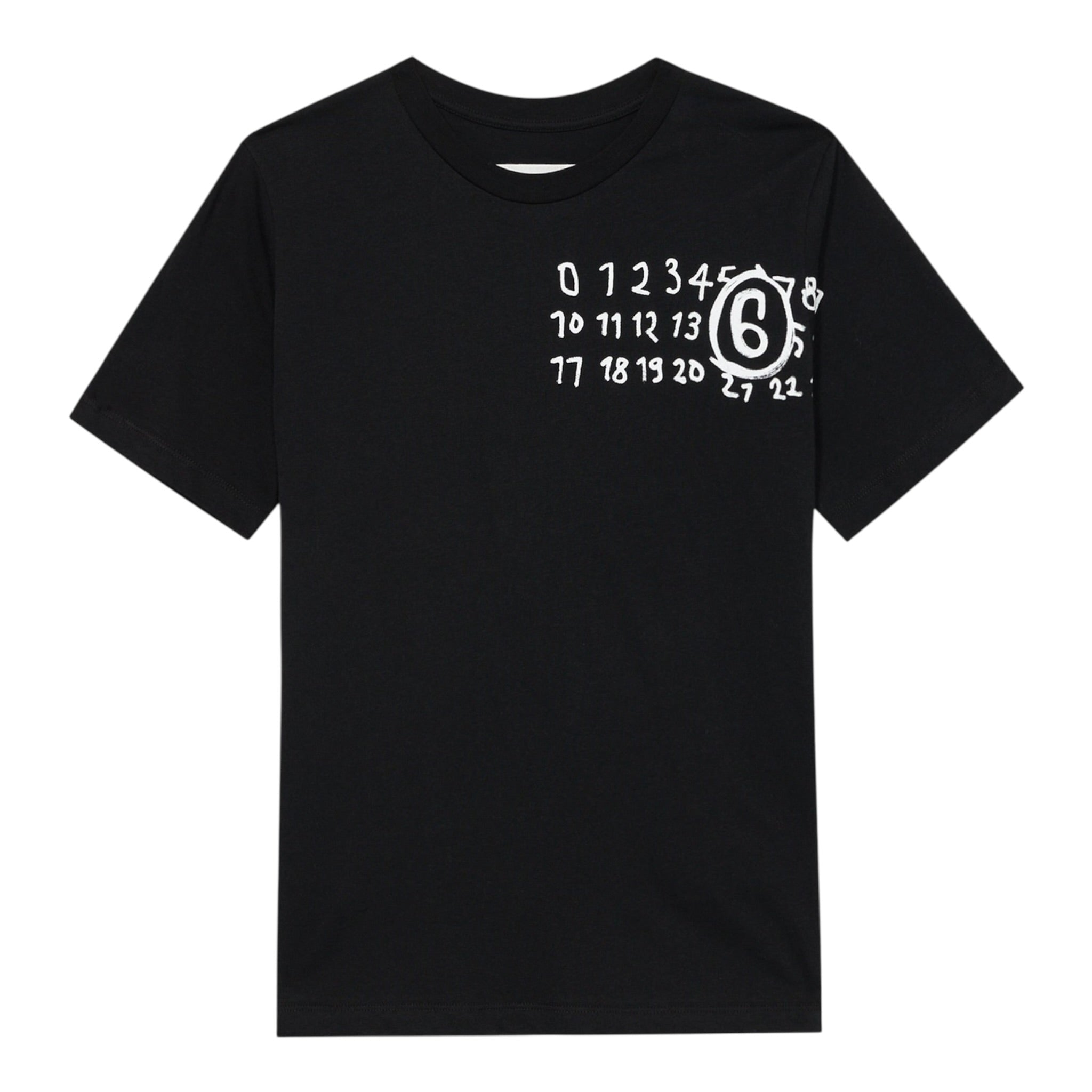 Maison Margiela T-Shirt Girocollo tinta unita con Logo Nero per Bambino M60897 NERO MAISON MARGIELA 