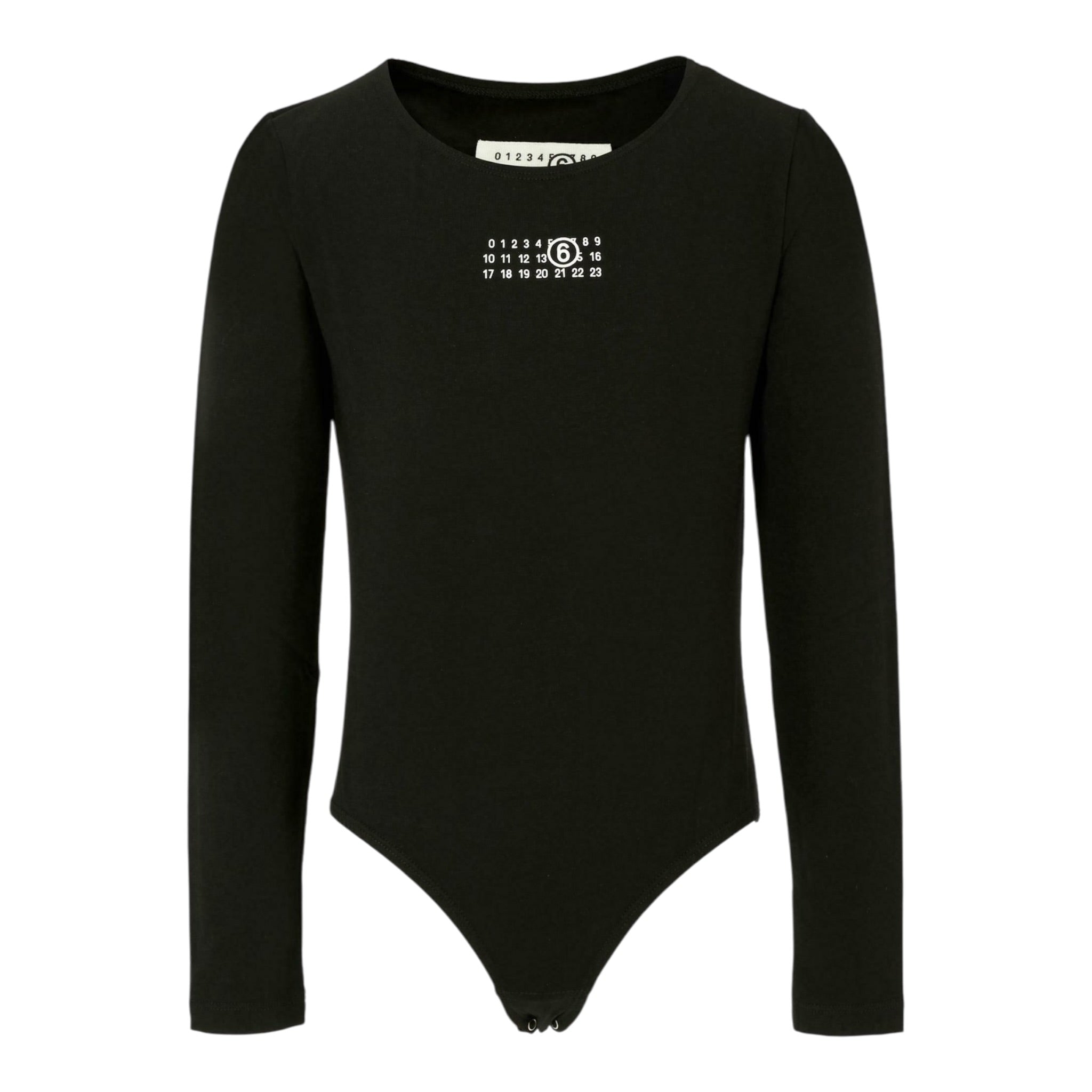 Maison Margiela Body Manica Lunga tinta unita con Stampa Logo Nero per Bambina M60911 NERO MAISON MARGIELA 