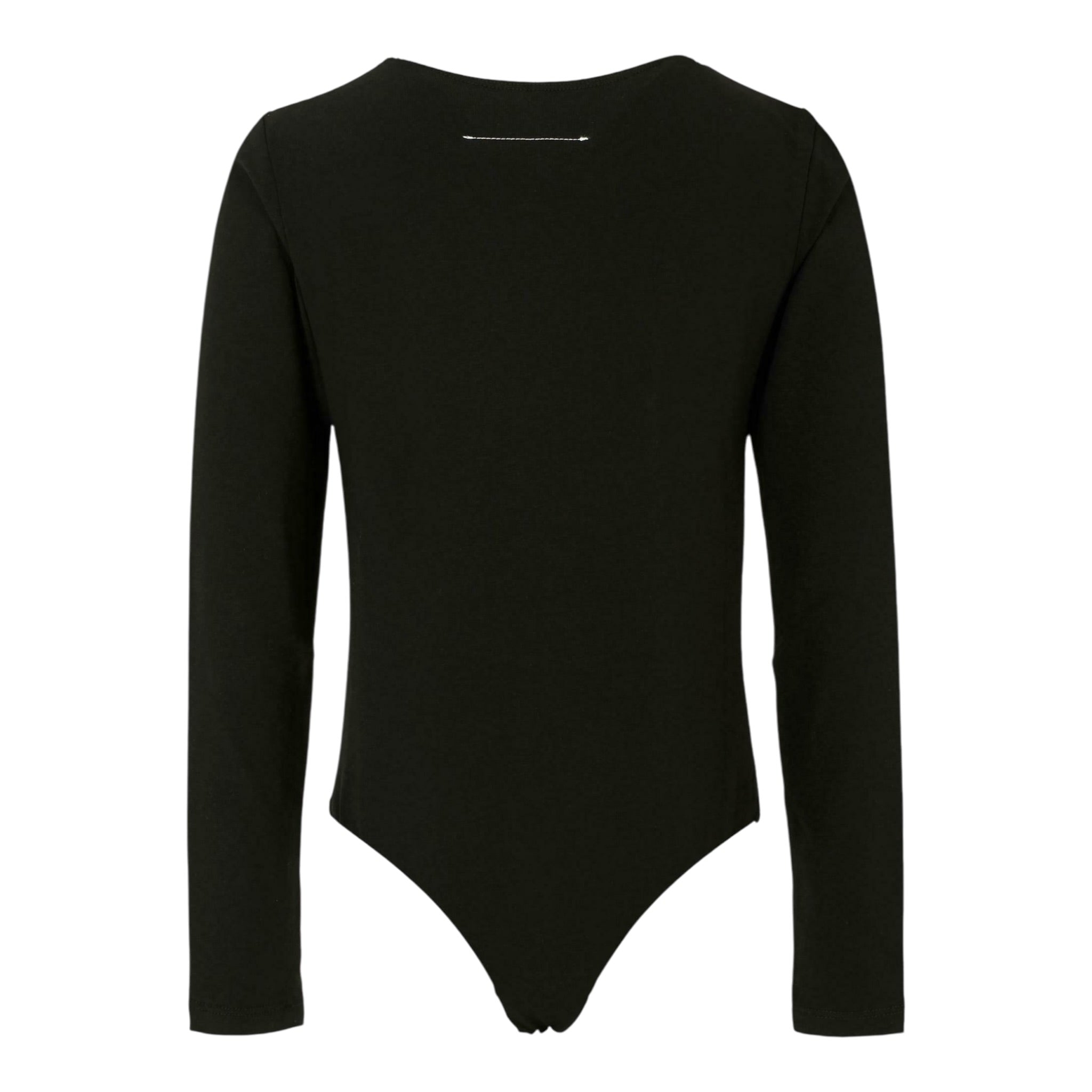 Maison Margiela Body Manica Lunga tinta unita con Stampa Logo Nero per Bambina M60911 NERO MAISON MARGIELA 