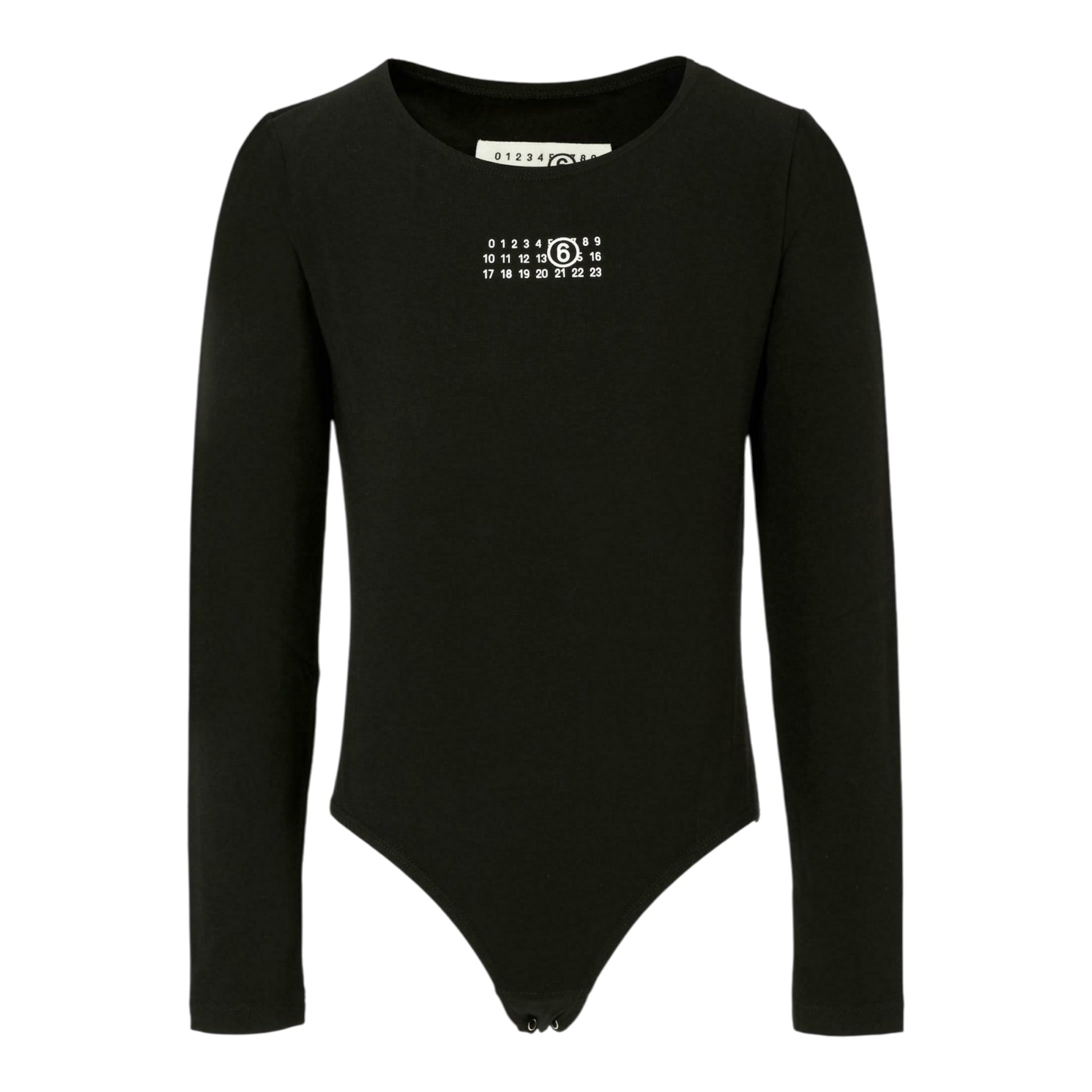 Maison Margiela Body Manica Lunga tinta unita con Stampa Logo Nero per Bambina M60911X NERO MAISON MARGIELA 