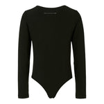 Maison Margiela Body Manica Lunga tinta unita con Stampa Logo Nero per Bambina M60911X NERO MAISON MARGIELA 
