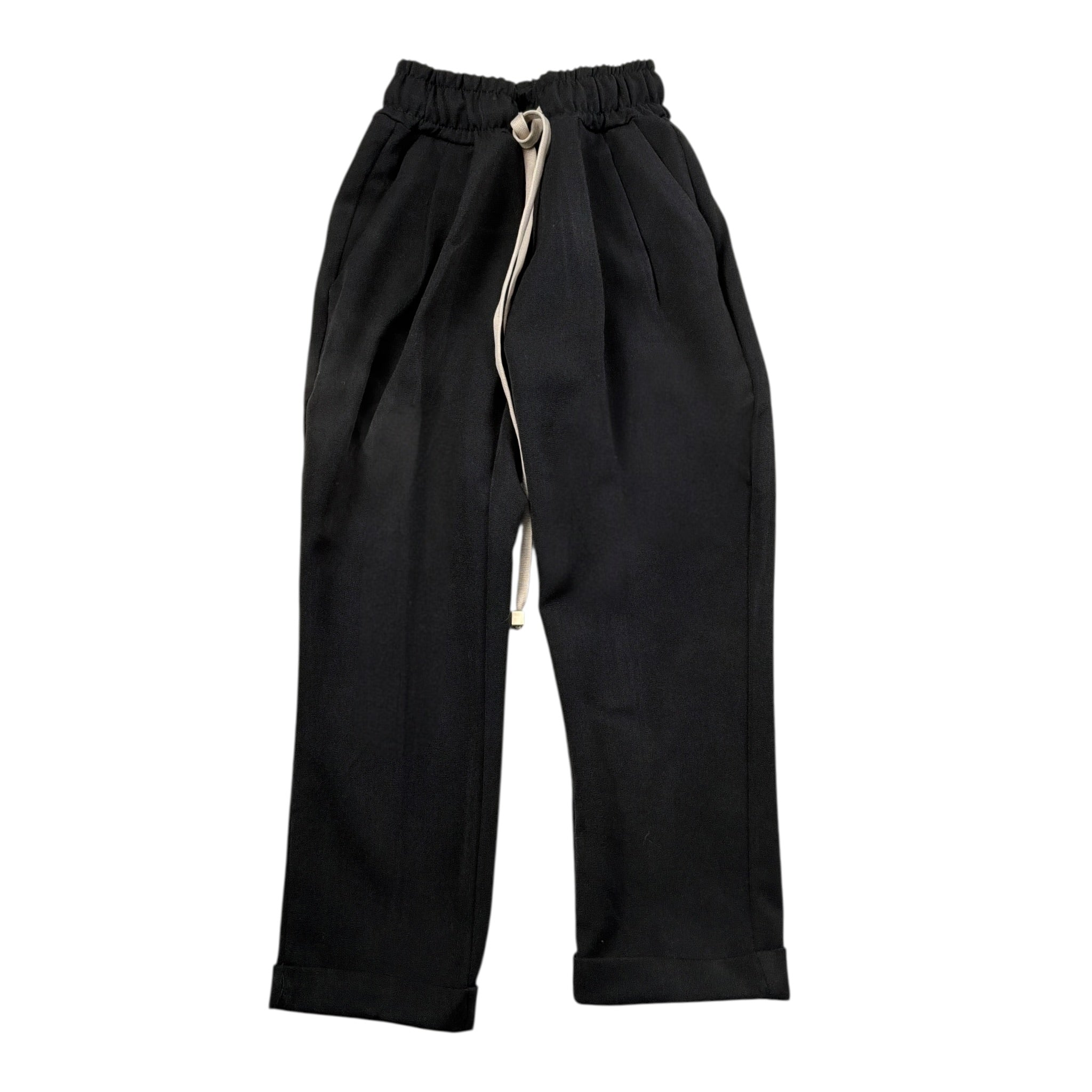 Make Pantalone tinta unita con Elastico In Vita Nero per Neonato MK2025N NERO MAKE 