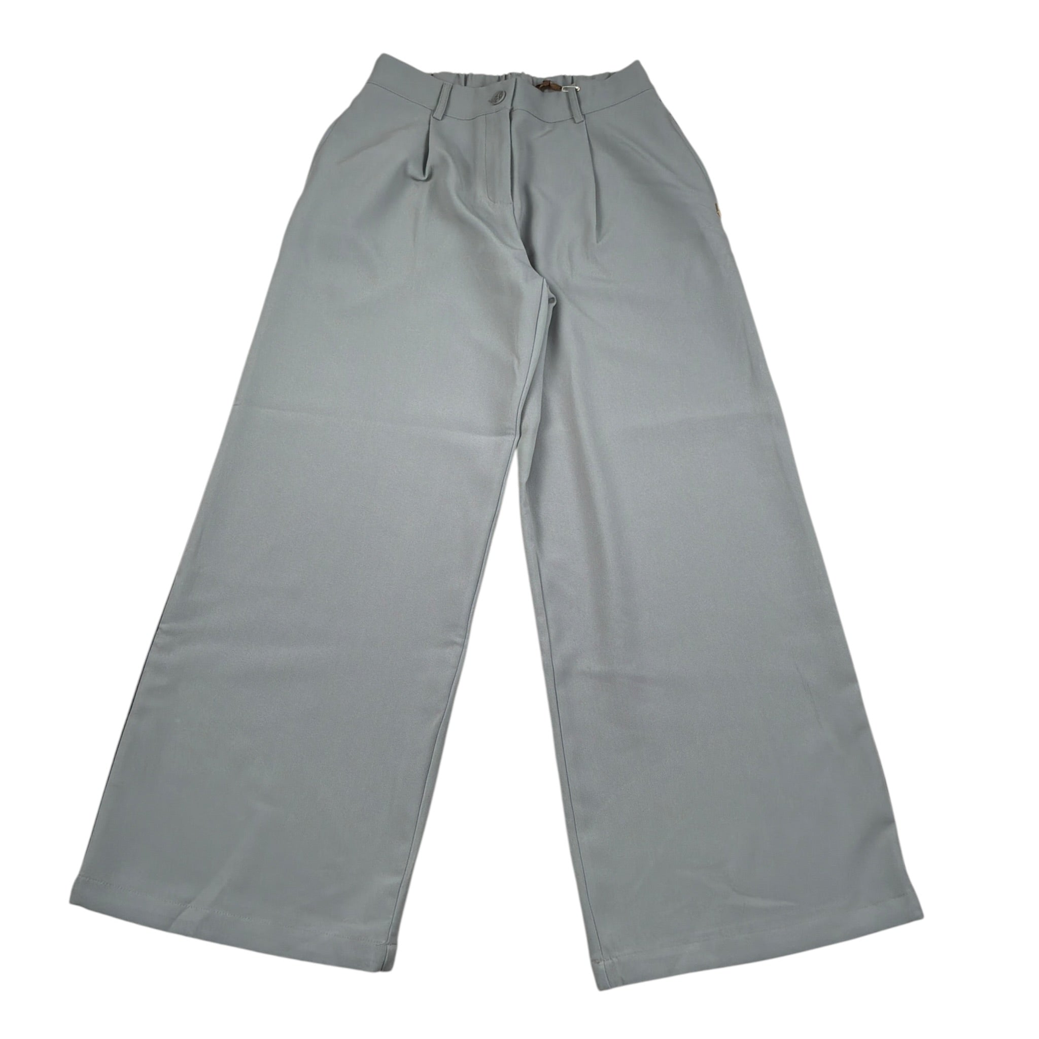 Manila Grace Pantalone Modello Palazzo tinta unita Grigio per Bambina M2832W25X GRIGIO MANILA GRACE 