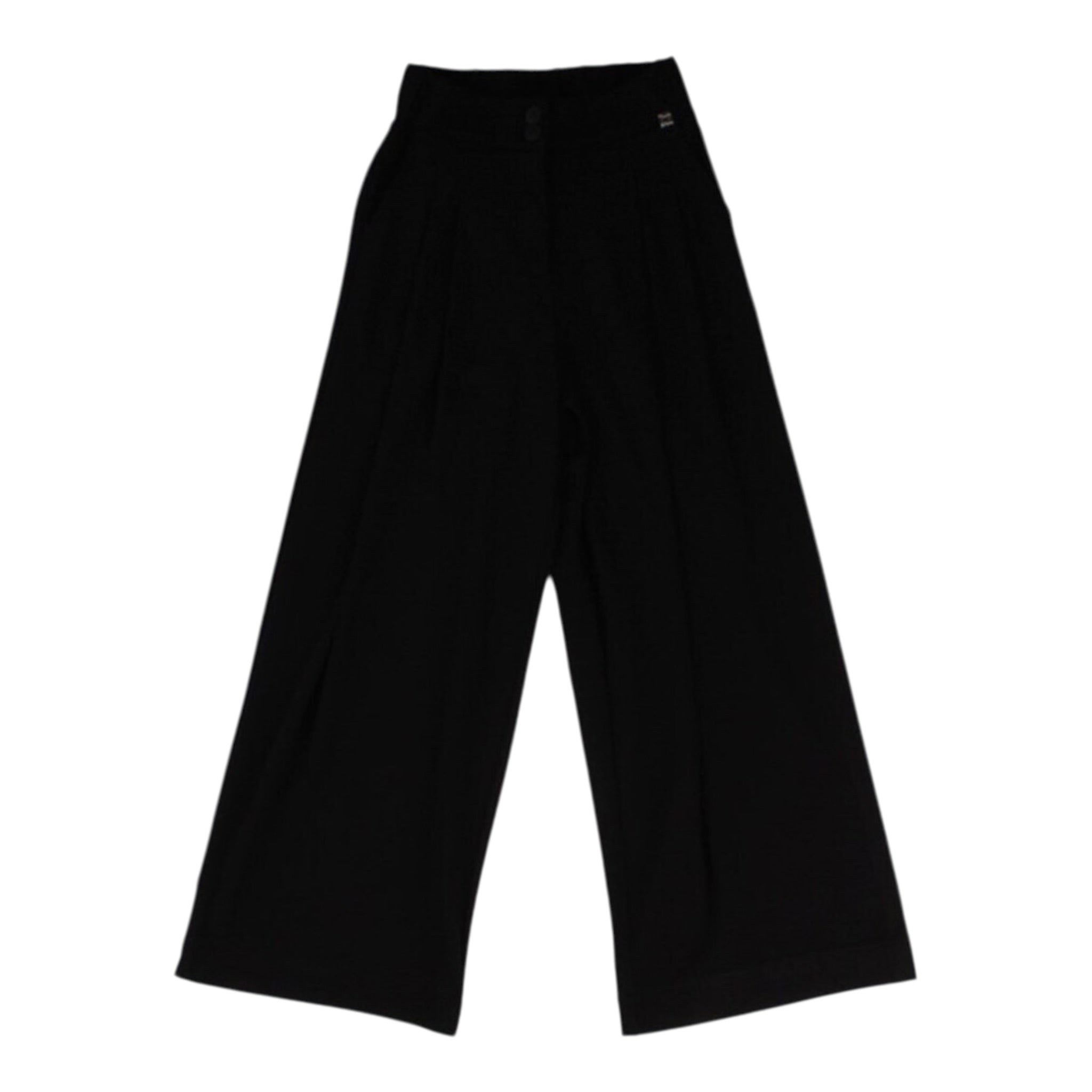 Manila Grace Pantalone tinta unita Modello Palazzo Nero per Bambina M2889W25 NERO MANILA GRACE 