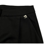 Manila Grace Pantalone tinta unita Modello Palazzo Nero per Bambina M2889W25 NERO MANILA GRACE 