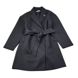 Manila Grace Cappotto tinta unita con Cinturino Nero per Bambina M2891W25 NERO MANILA GRACE 