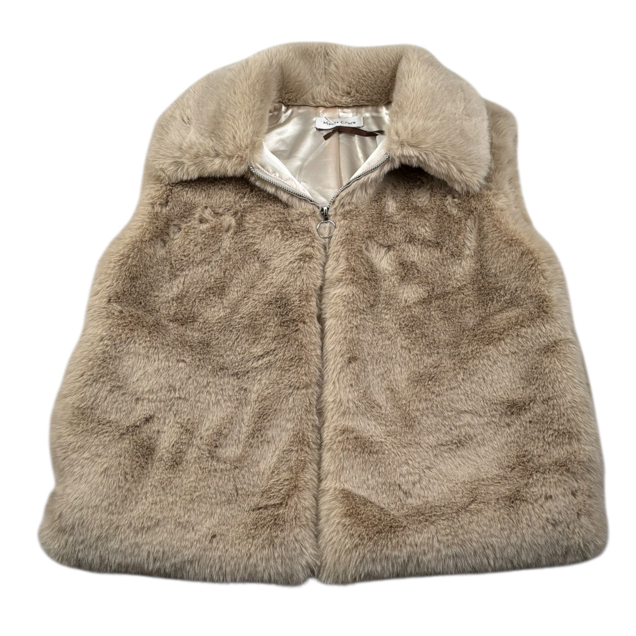 Manila Grace Smanicato Pelliccia tinta unita Beige per Bambina M2899W25 BEIGE MANILA GRACE 