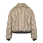 Manila Grace Pelliccia tinta unita con Zip Beige per Bambina M2951W25 BEIGE MANILA GRACE 
