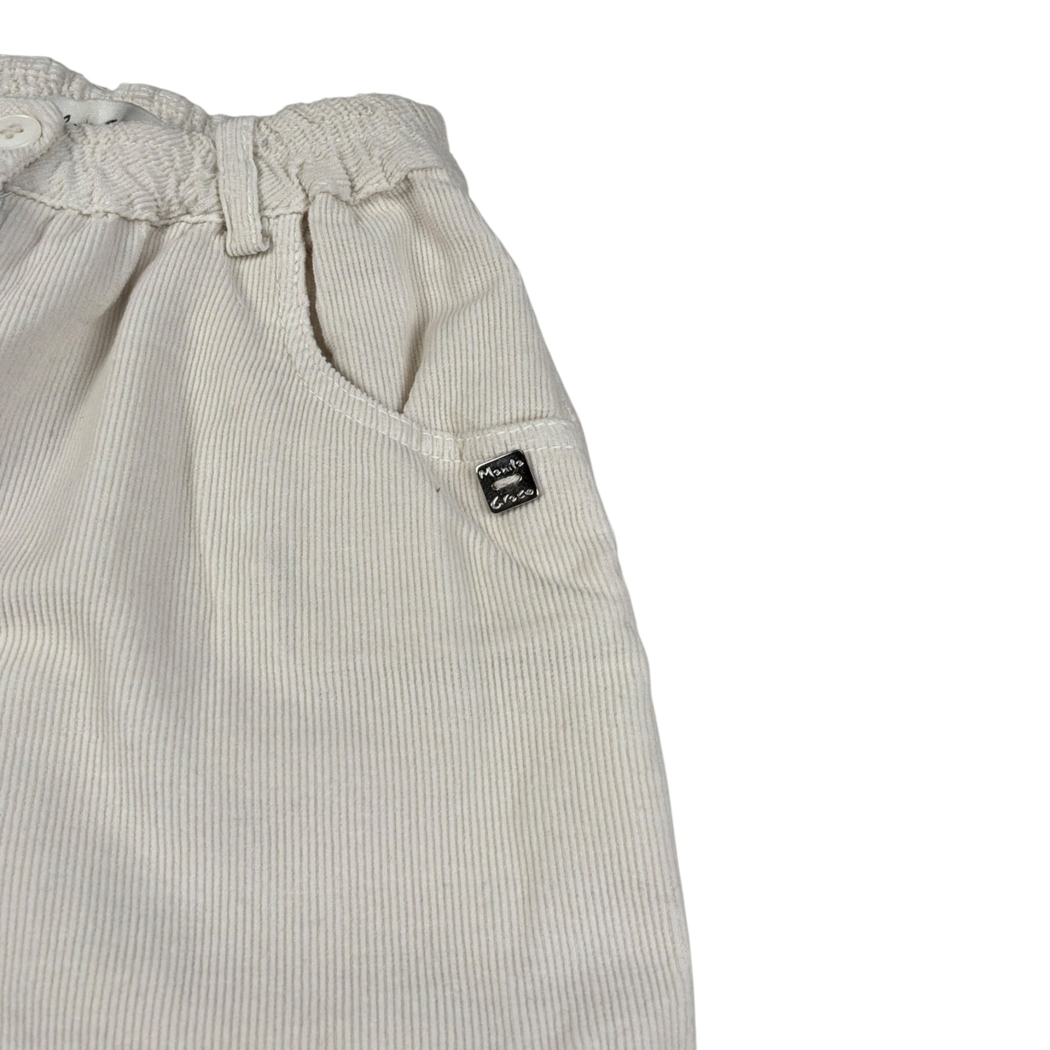 Manila Grace Pantalone tinta unita Cn Elastico In Vita Panna per Bambina MB3086W25 PANNA MANILA GRACE 