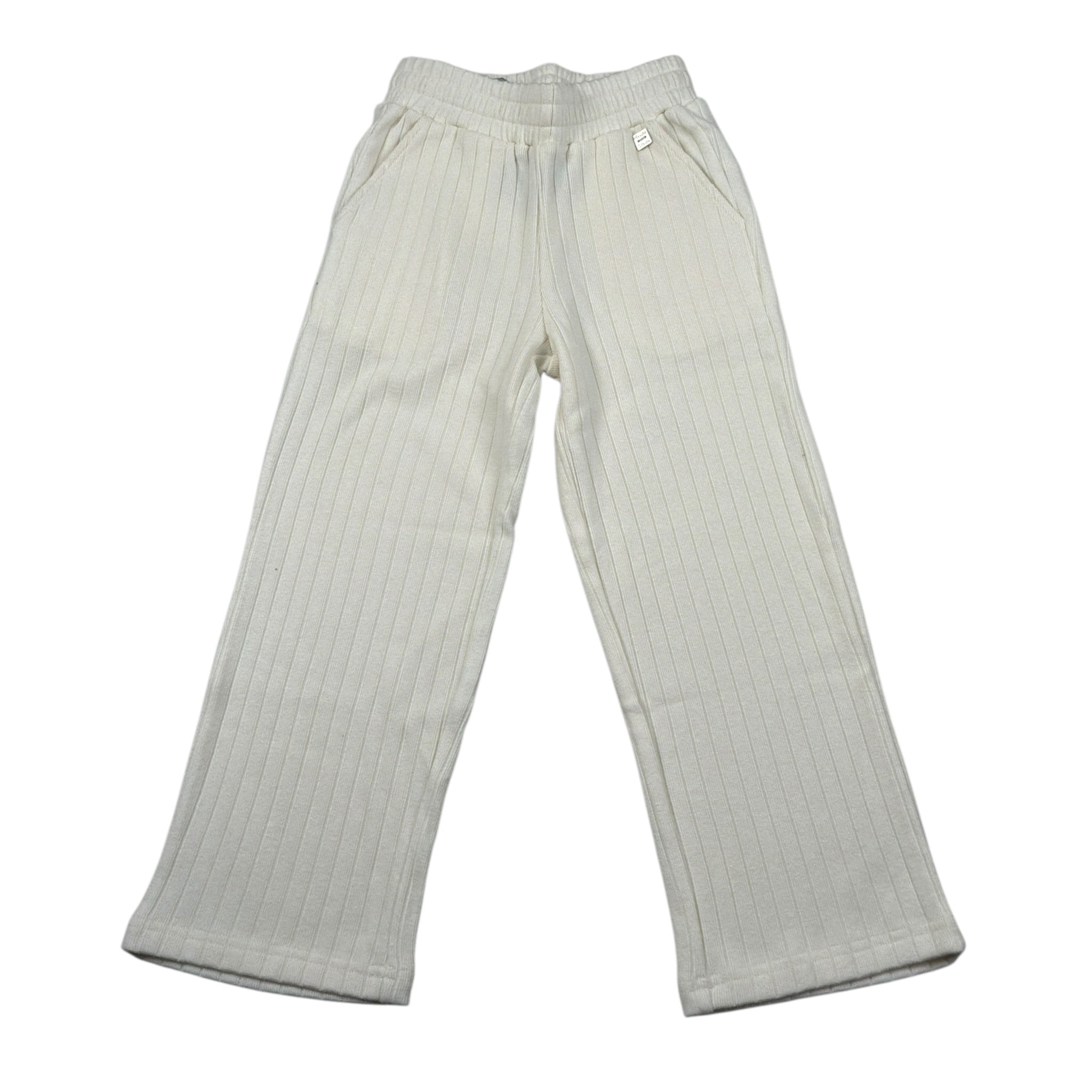 Manila Grace Pantalone tinta unita con Elastico In Vita Panna per Bambina MFBF24P204 PANNA MANILA GRACE 