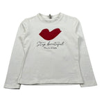 Manila Grace Shirt Girocollo tinta unita con Stampa Bianco per Bambina MFBFT248N BIANCO MANILA GRACE 