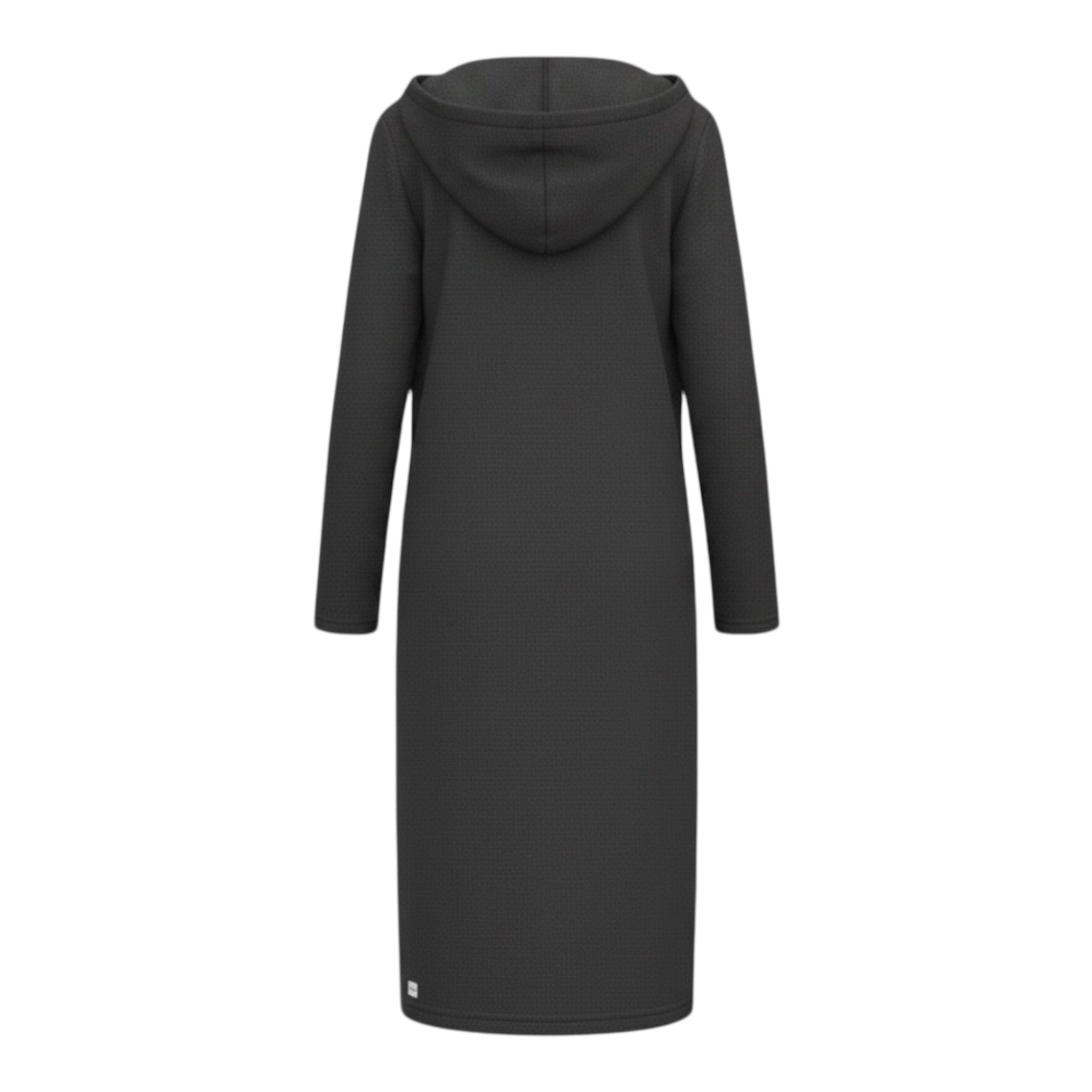 Manila Grace Abito Manica Lunga tinta unita con Cappuccio Nero per Bambina MFJF24C105 NERO MANILA GRACE 