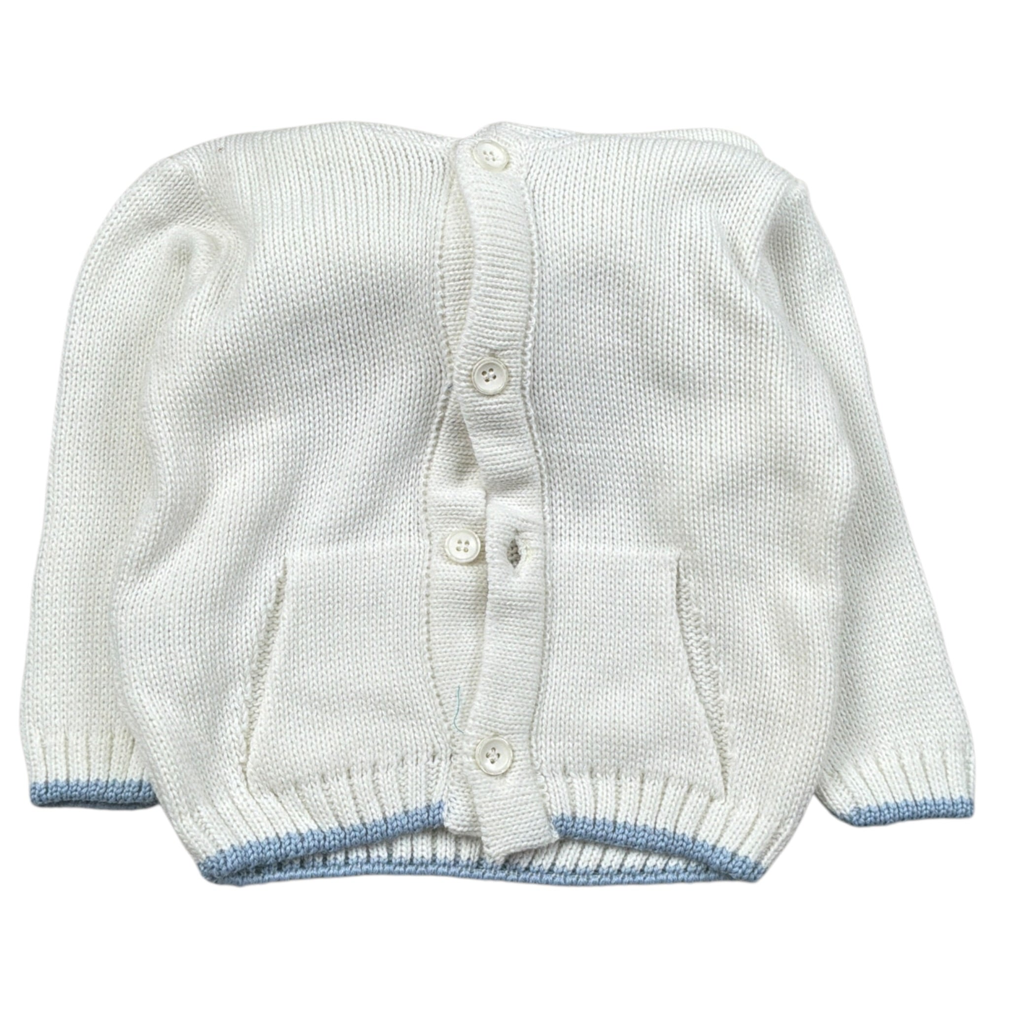 Manuel & Frank Cardigan tinta unita con Cappuccio Bianco per Neonato CARD BIANCO MANUEL & FRANK 
