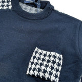 Manuel & Frank Maglia Girocollo Bicolore con Fantasia Blu per Bambino LLL BLU MANUEL & FRANK 