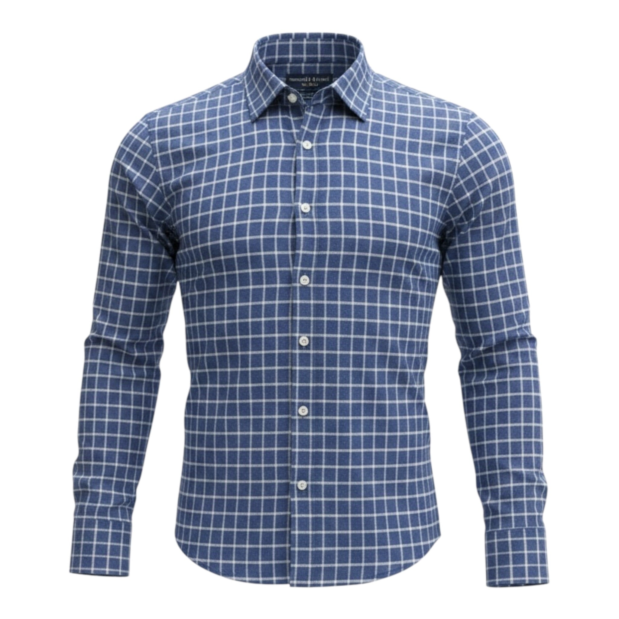 Manuel & Frank Camicia tinta unita con Fantasia Blu per Bambino MF3083R BLU MANUEL & FRANK 