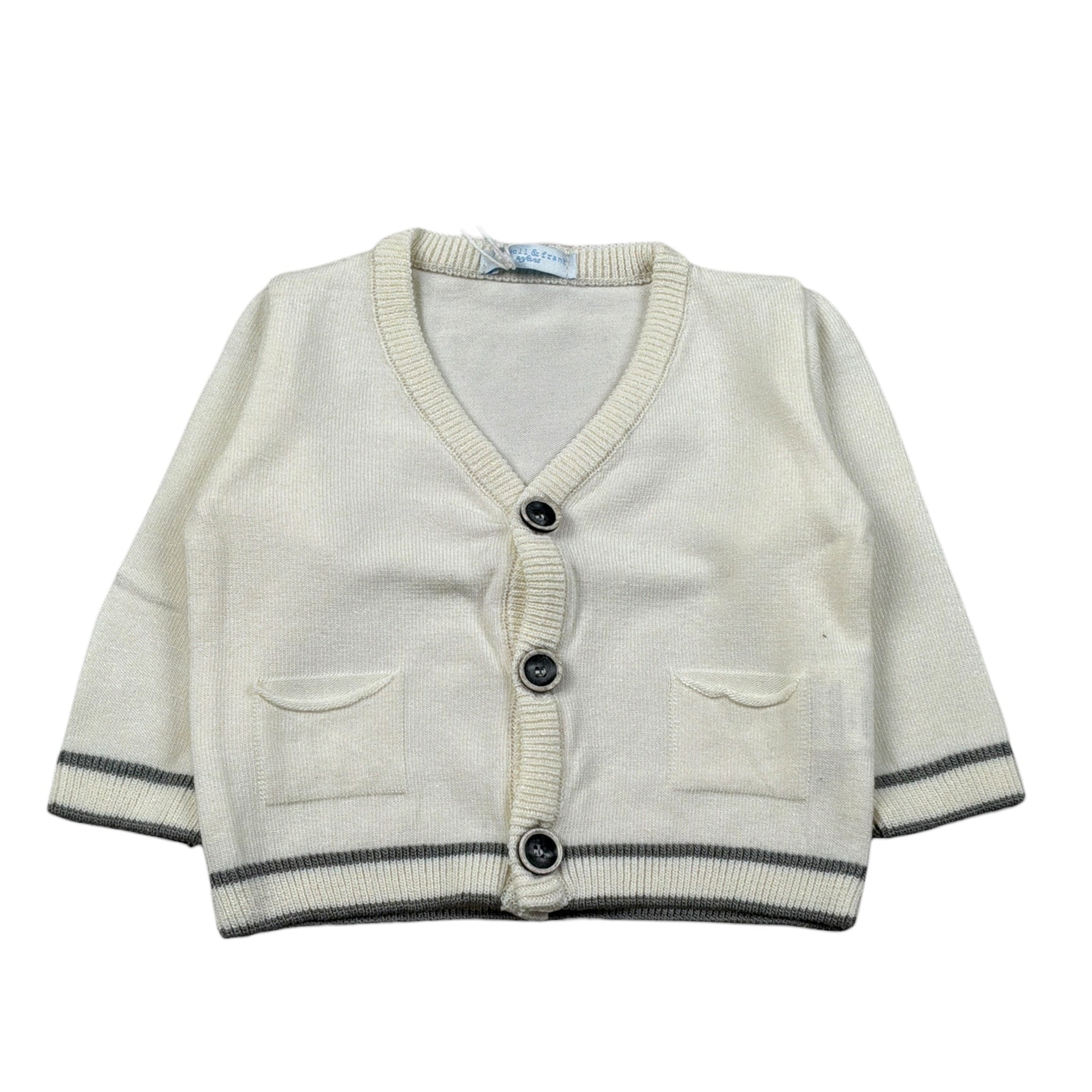 Manuel & Frank Cardigan Tint Unita con Bottoni Panna per Neonato MF4221I PANNA MANUEL & FRANK 