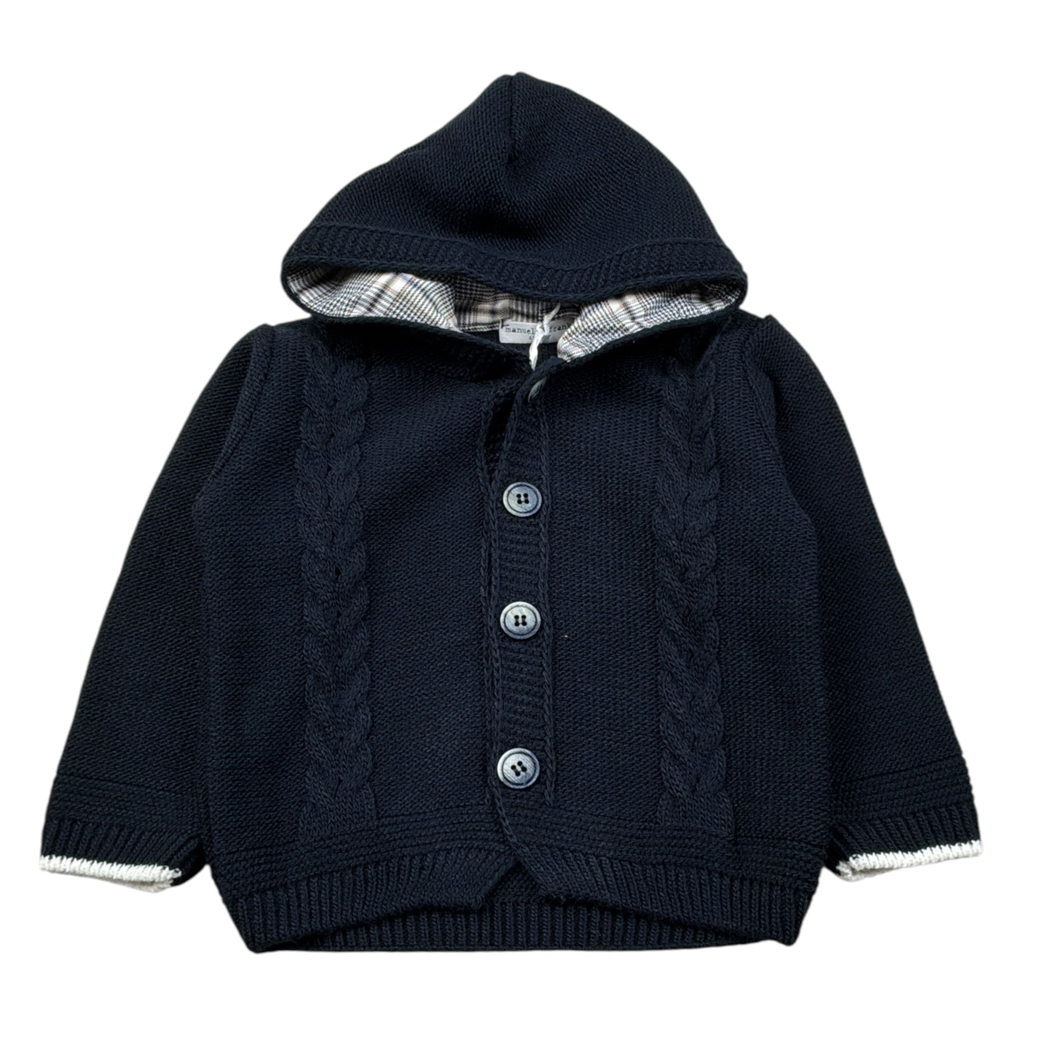 Manuel & Frank Cardigan tinta unita con Cappuccio Blu per Neonato MF4394I BLU MANUEL & FRANK 