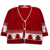 Manuel & Frank Cardigan tinta unita con Stampa Natale Rosso per Neonato MF4456I ROSSO MANUEL & FRANK 