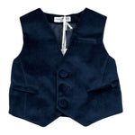 Manuel & Frank Gilet tinta unita In Velluto Blu per Neonato MF5228I BLU MANUEL & FRANK 