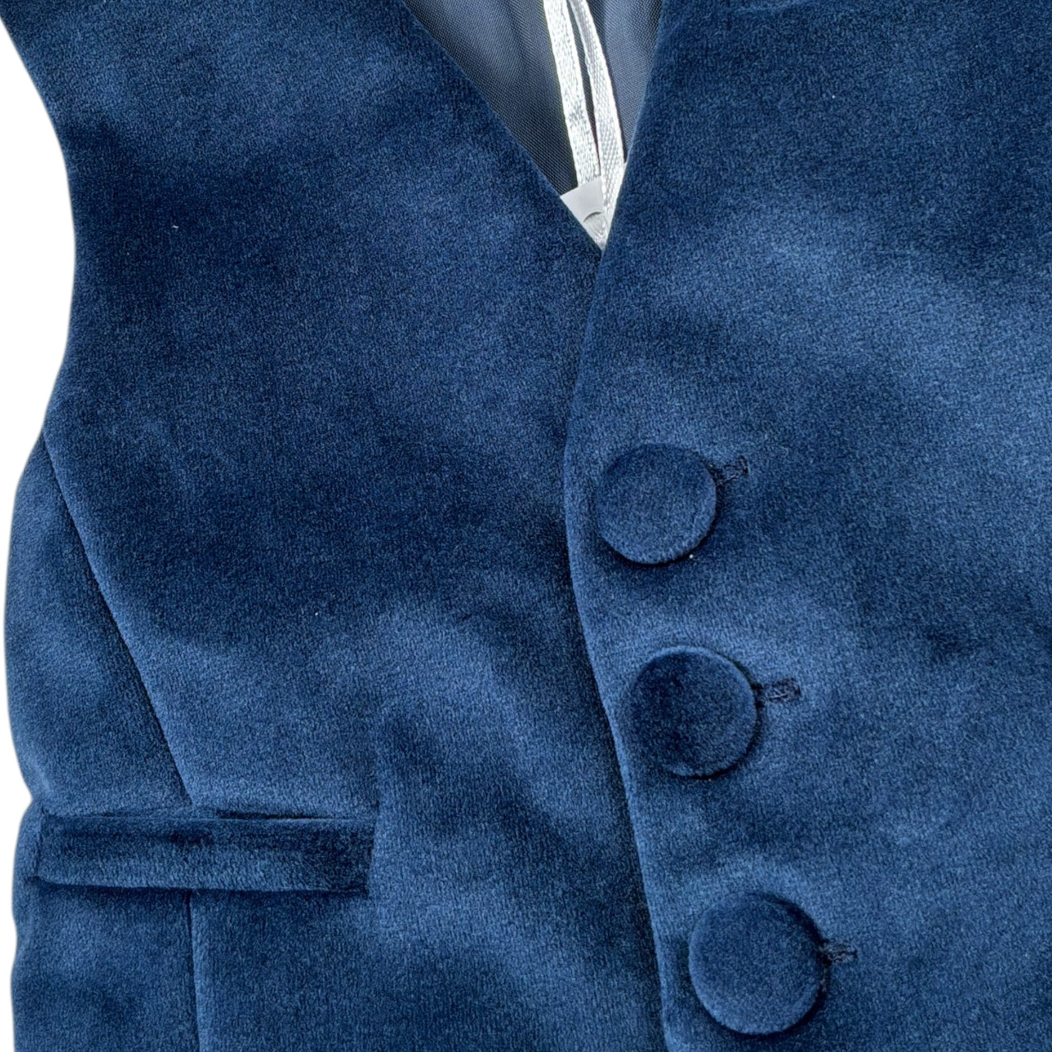 Manuel & Frank Gilet tinta unita In Velluto Blu per Neonato MF5228I BLU MANUEL & FRANK 
