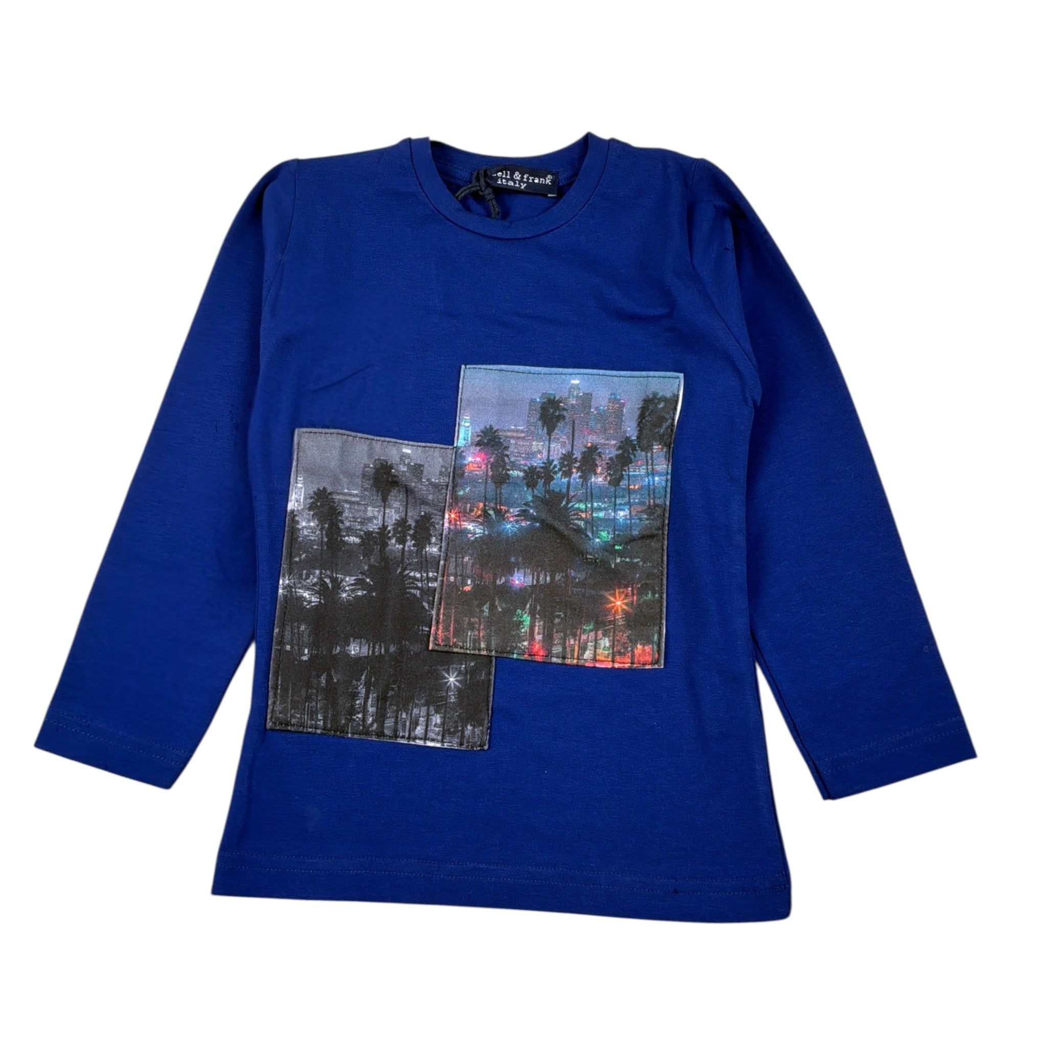 Manuel & Frank Shirt tinta unita Girocollo con Stampa Blu per Neonato MF7008B BLU MANUEL & FRANK 