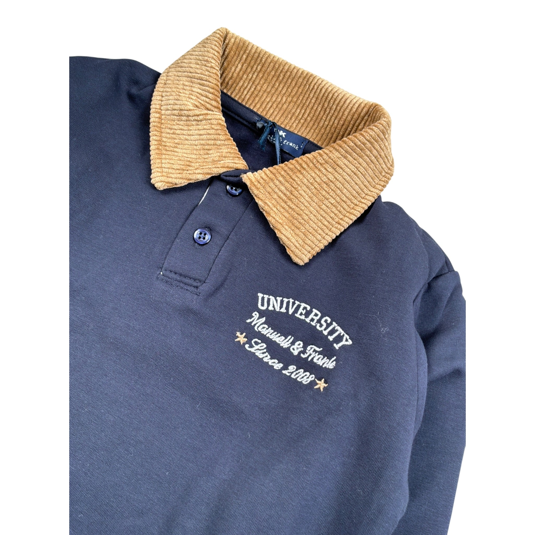 Manuel & Frank Polo tinta unita con Colletto In Contrasto Blu per Bambino MF8060B BLU MANUEL & FRANK 